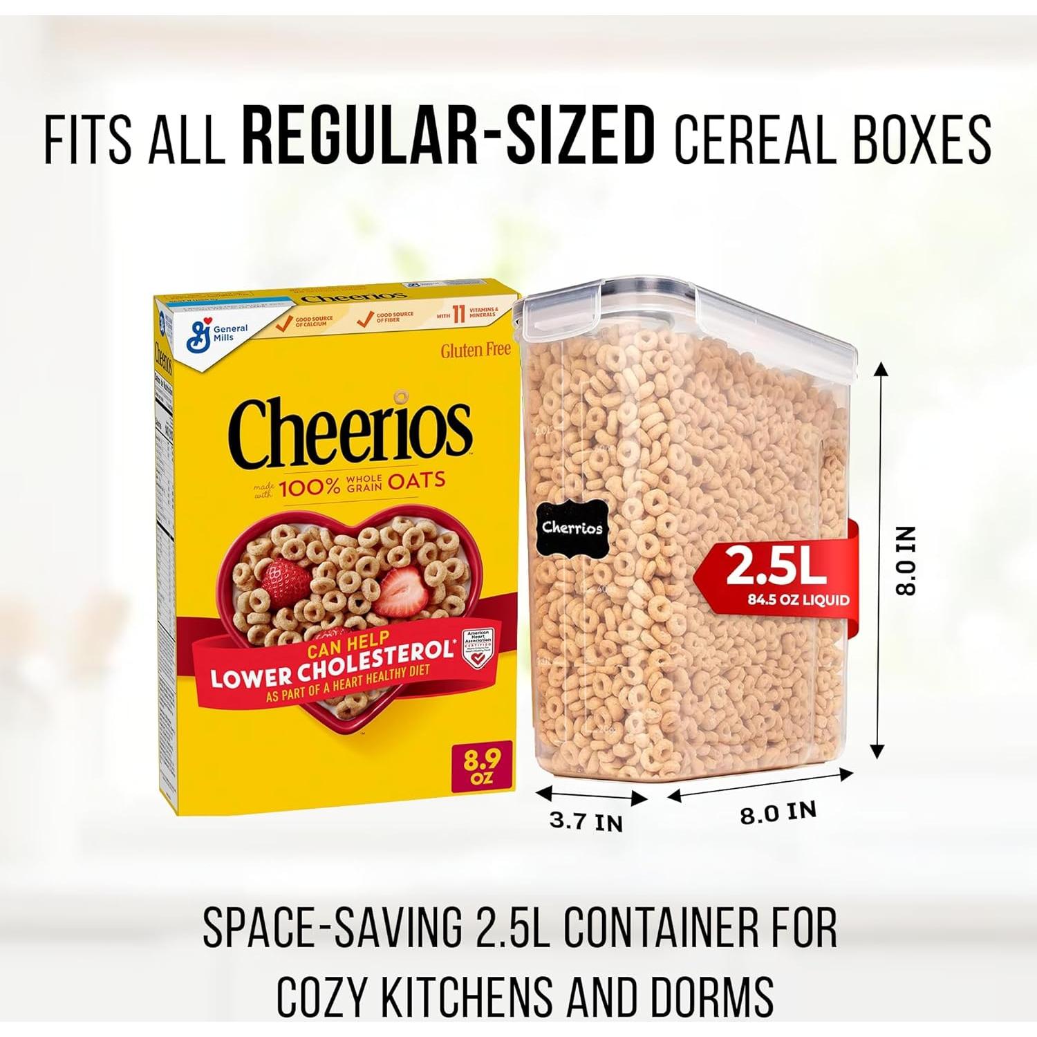 Shazo 2 Pack Contenedores de Cereal 2.5L Herméticos BPA