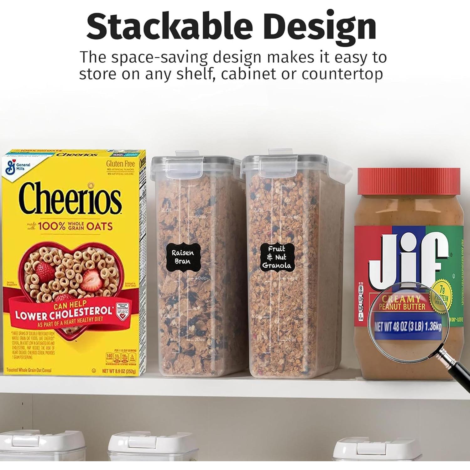 Shazo 2 Pack Contenedores de Cereal 2.5L Herméticos BPA