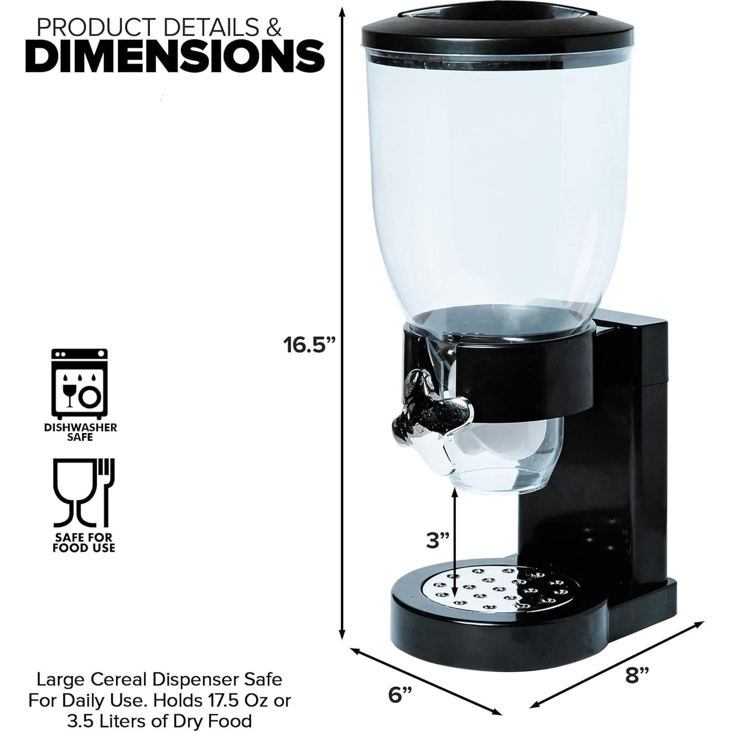 Dispensador de Cereal EXULTIMATE 3.5L Negro Encimera