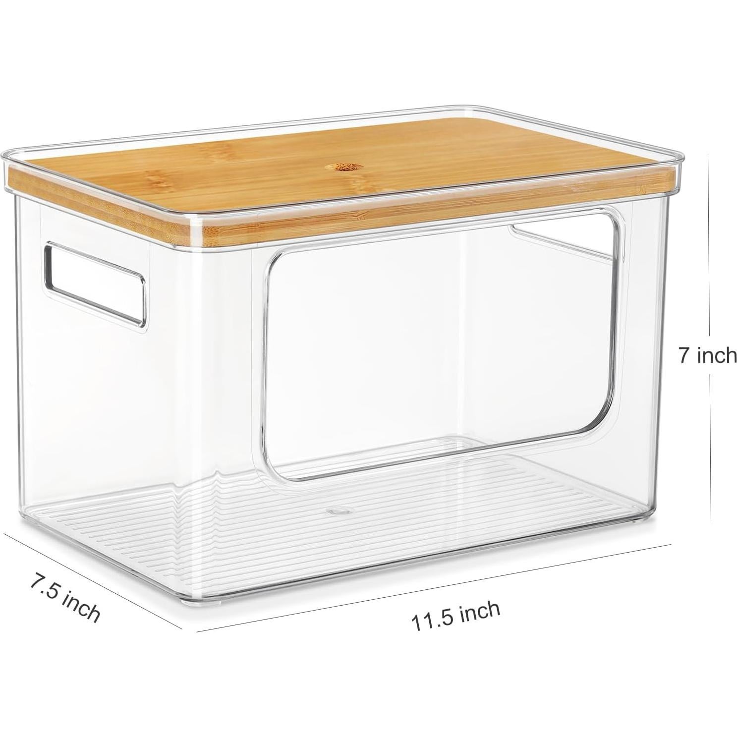 Organizador Apilable Hudgan con Tapa de Bambú 124L