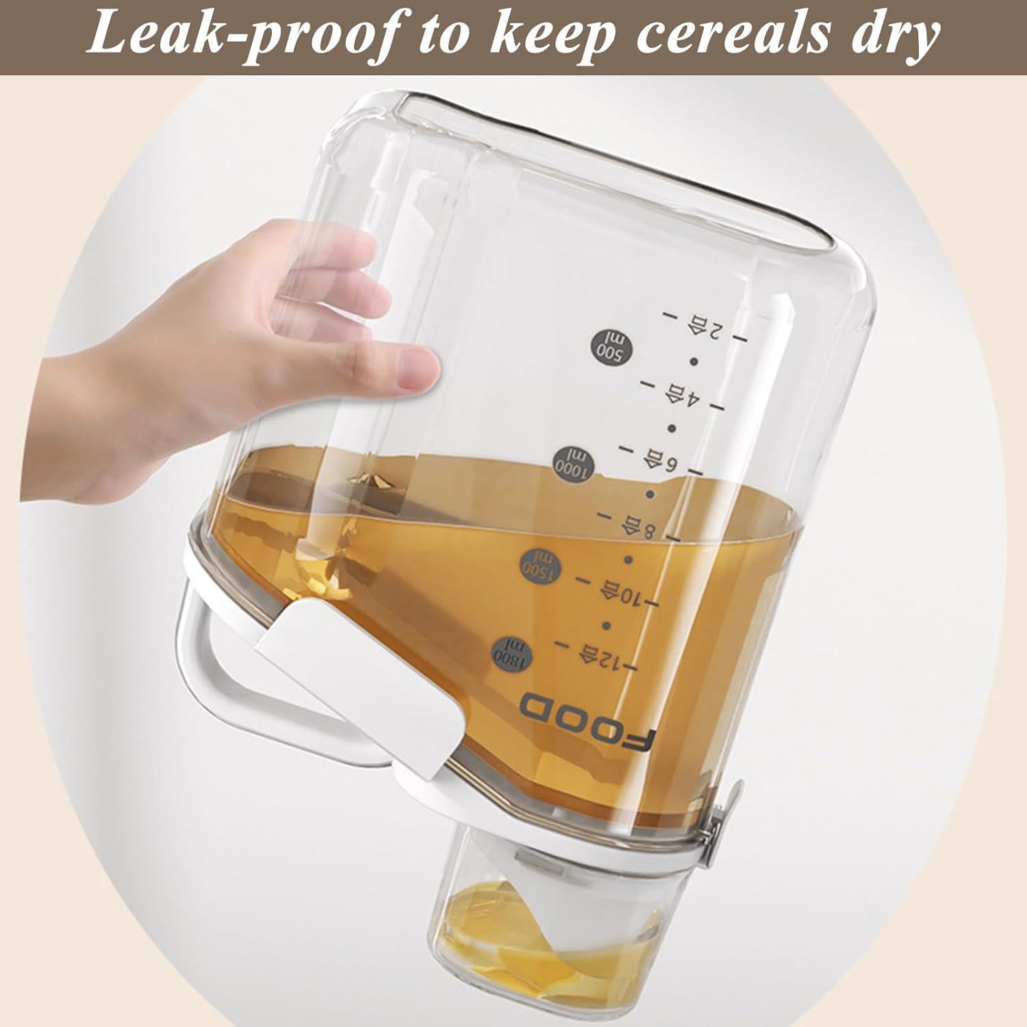 SENENQU 3 Contenedores de Cereal 2L Herméticos Plástico