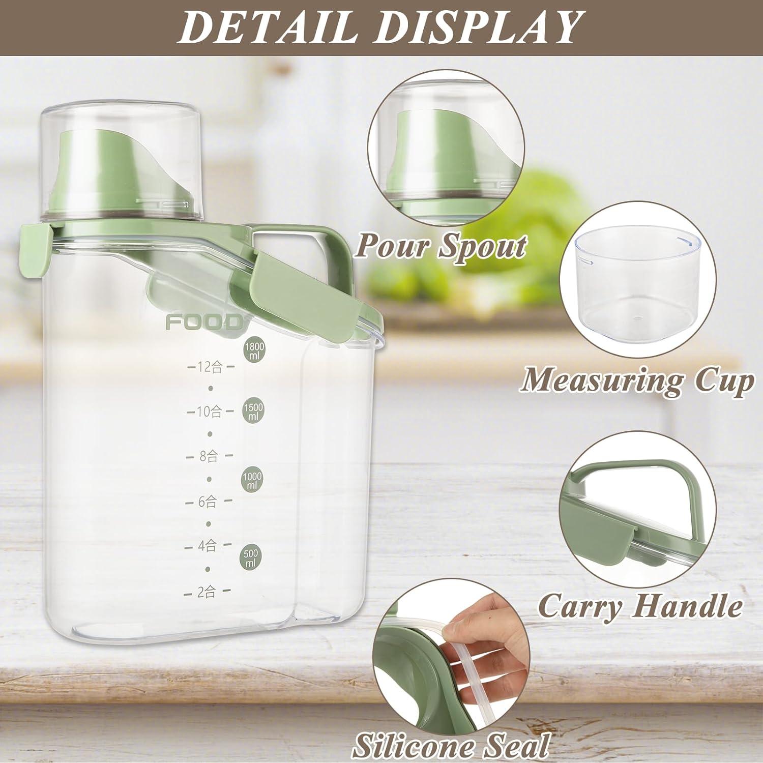 SENENQU 3 Contenedores de Cereal 2L Herméticos Plástico