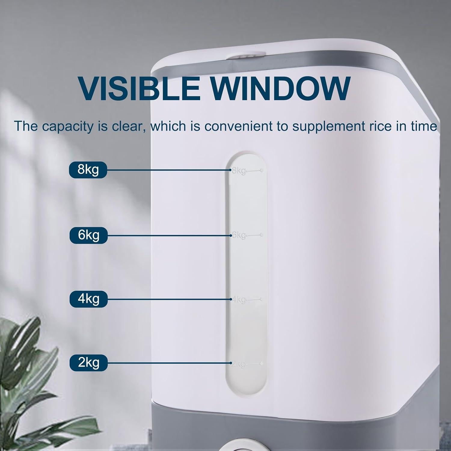 Dispensador de arroz gris BBG 20L hermético y automático