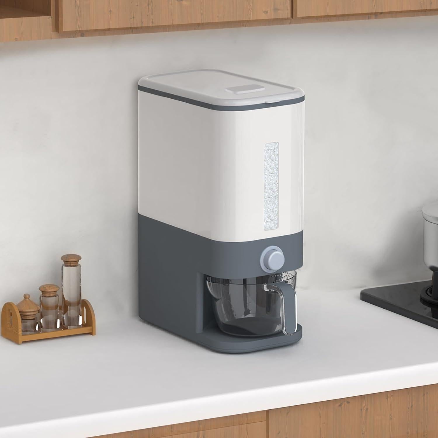 Dispensador de Arroz YENXIKU 25 lbs Hermético con Medidor