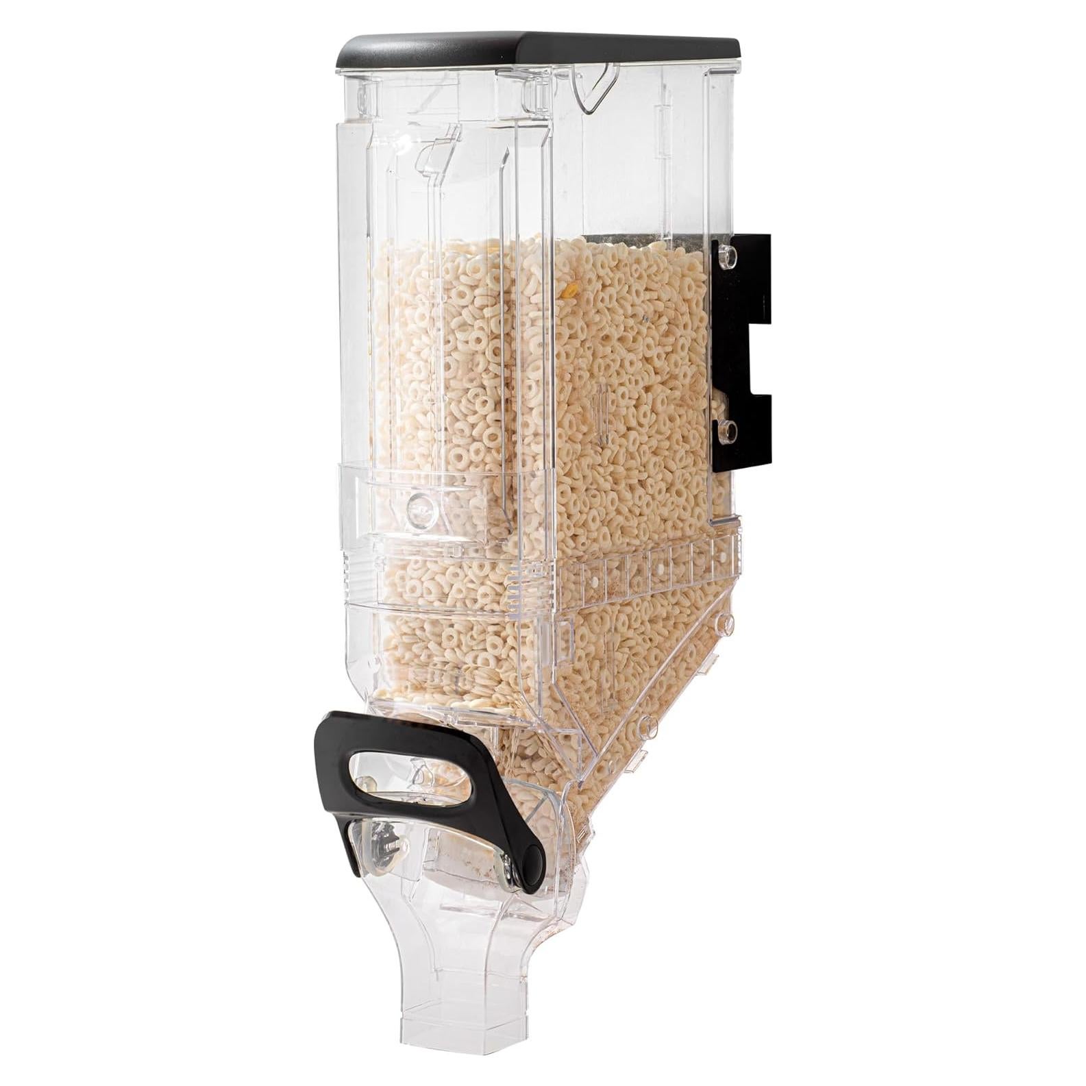 Dispensador de Cereal Met Lux 5 Galones Negro Montado Pared