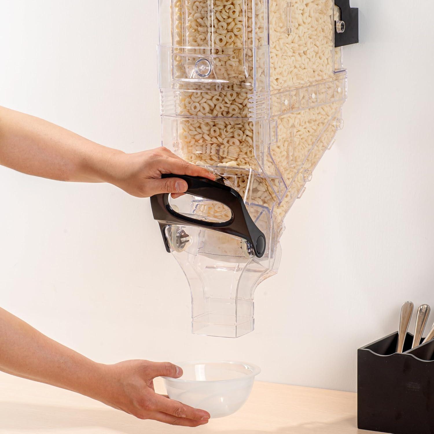 Dispensador de Cereal Met Lux 5 Galones Negro Montado Pared