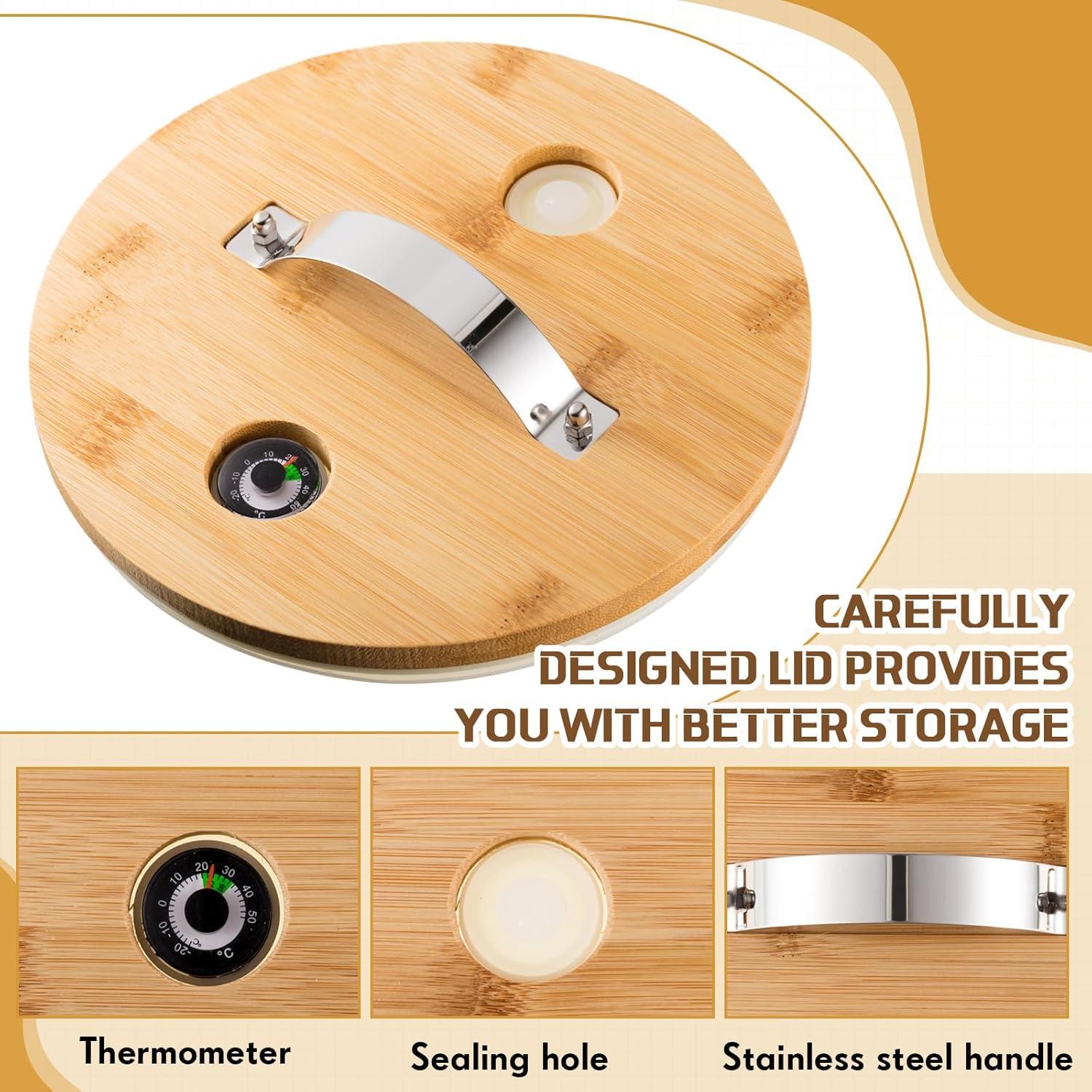 Contenedor de vidrio Tioncy 8L con tapa hermética y soporte