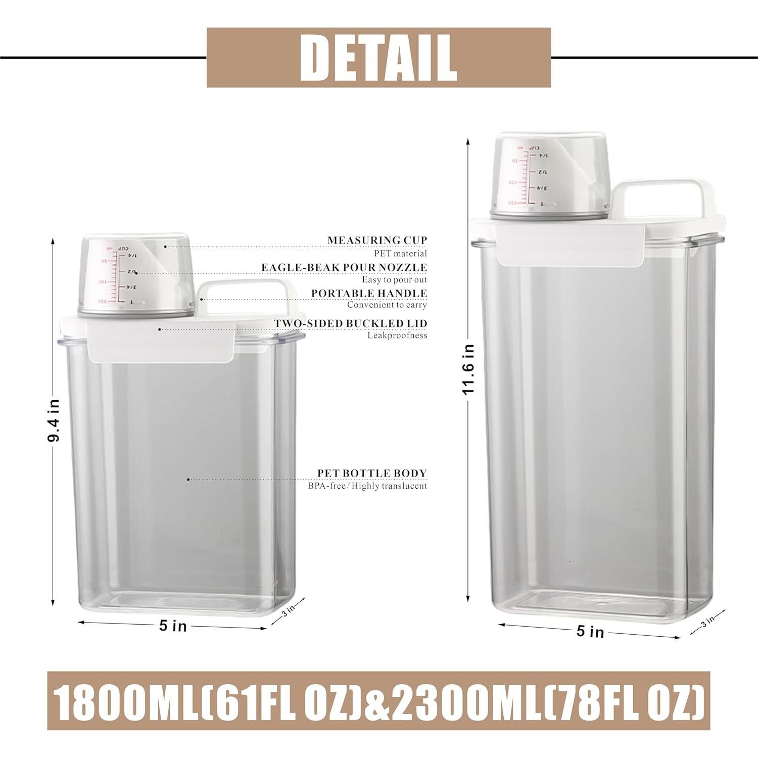 Juego de Organizadores de Alimentos ZymingElysian 6 Piezas 12,25L