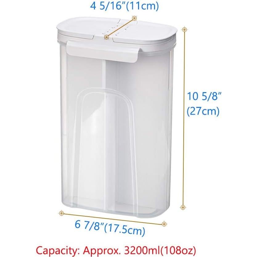 Tarros de Almacenamiento Poeland 4 Compartimentos Blanco 3200ml