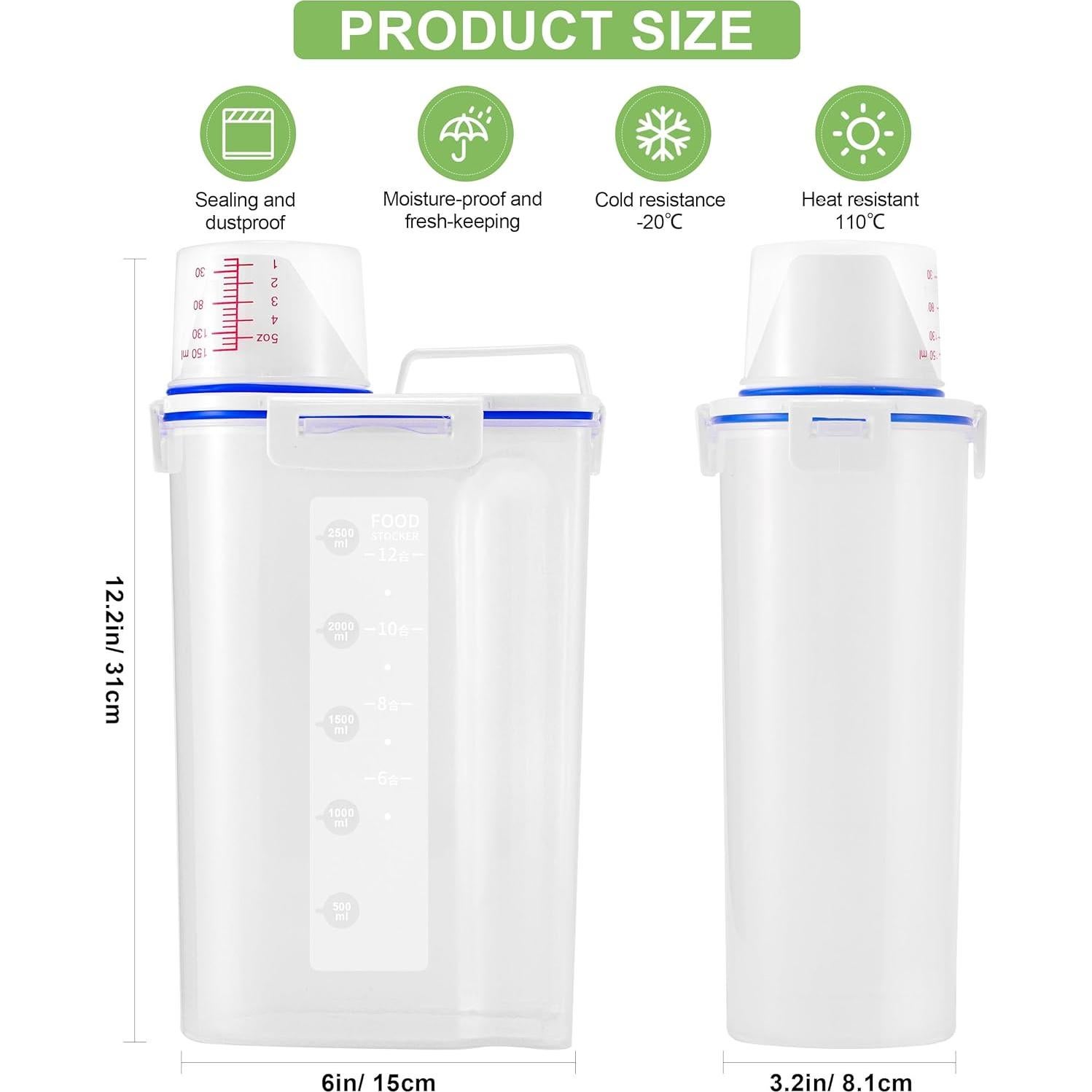 Juego de 2 Contenedores de Almacenamiento HNNJCK 3L Azul