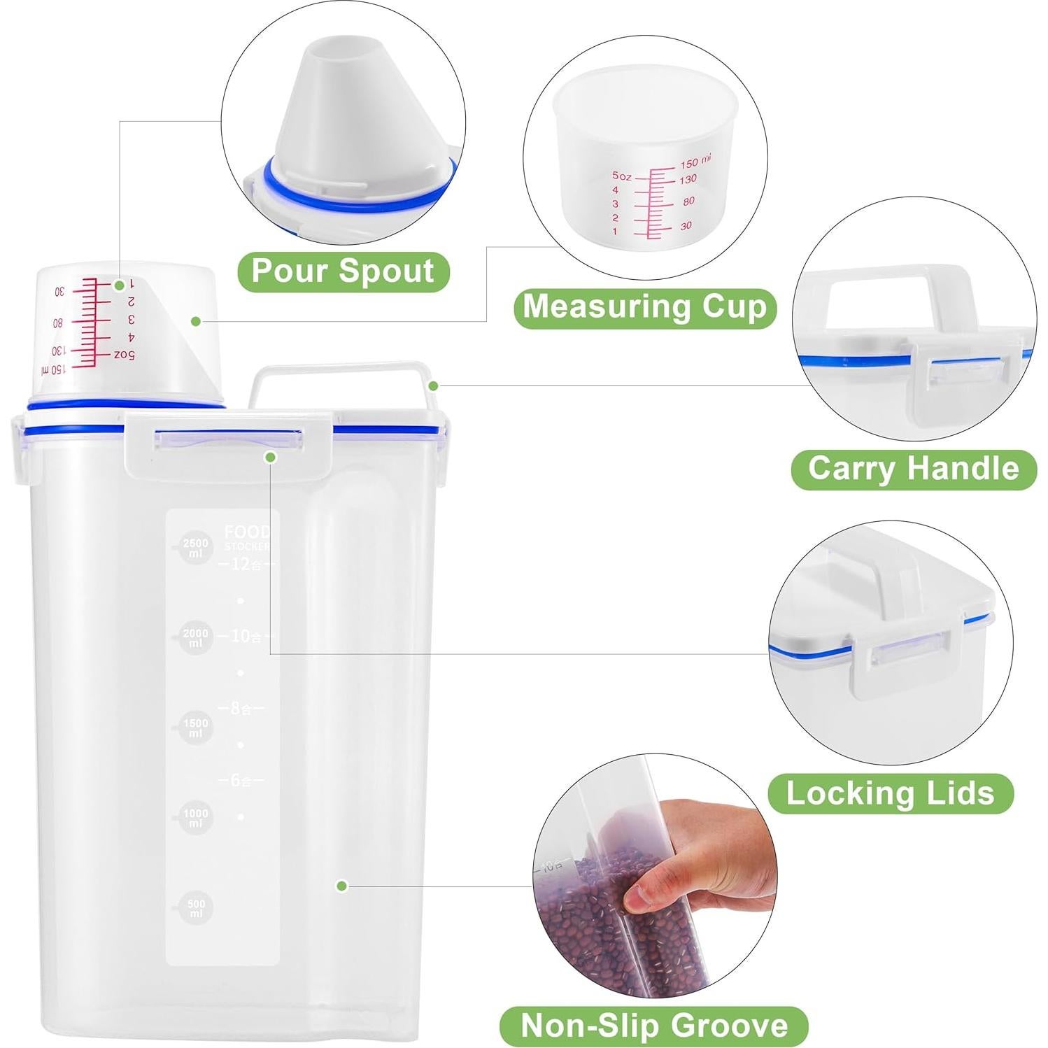 Juego de 2 Contenedores de Almacenamiento HNNJCK 3L Azul