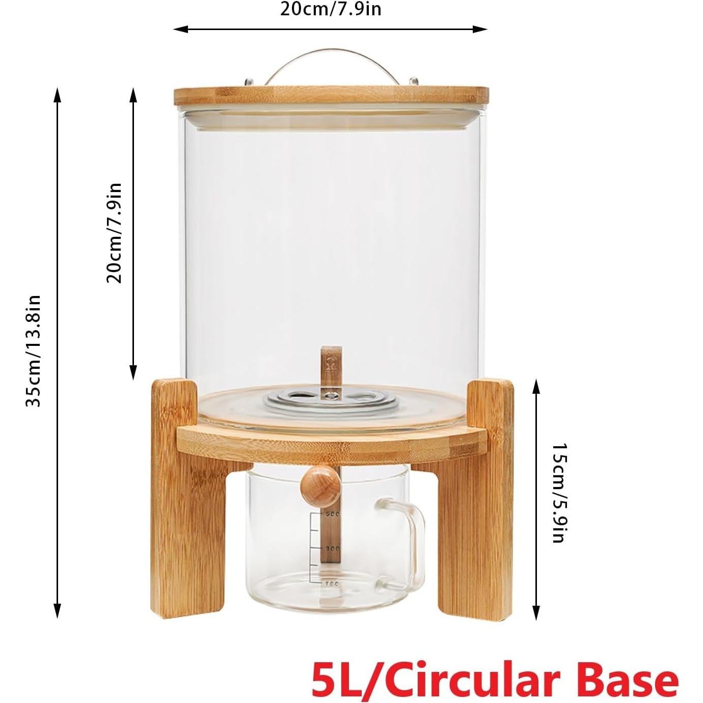 Dispensador de arroz 5L Fonova con soporte de madera