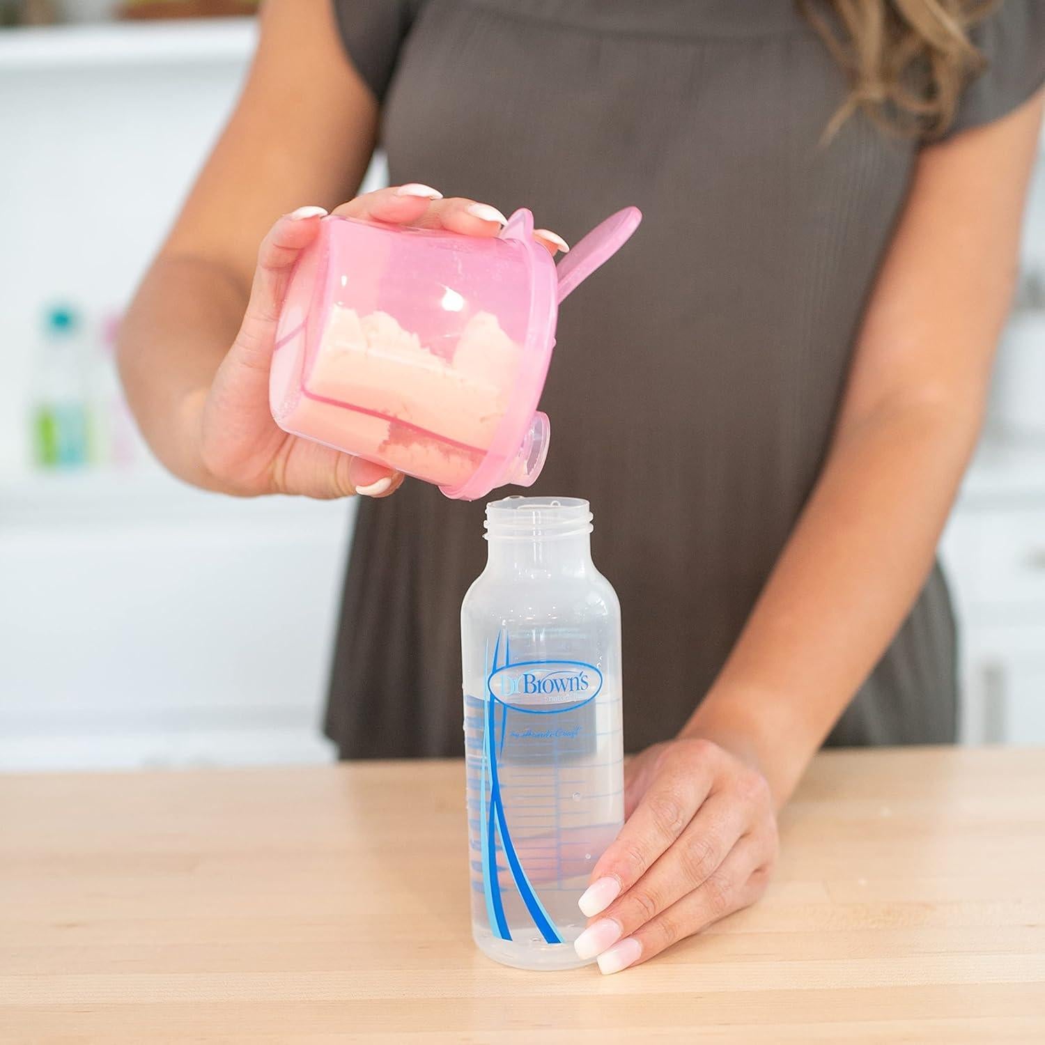 Dispensador de Fórmula para Bebés Dr. Brown Rosa 3 Compartimentos