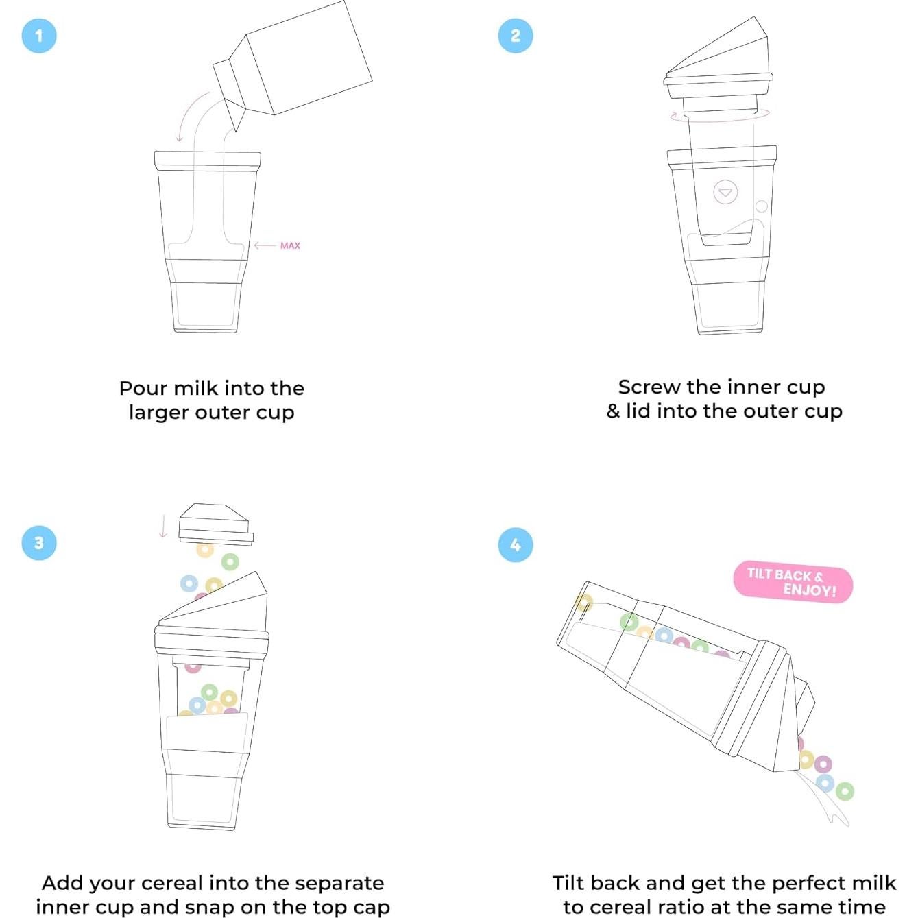 CrunchCup XL Amarillo - Taza portátil para cereales 10 cm