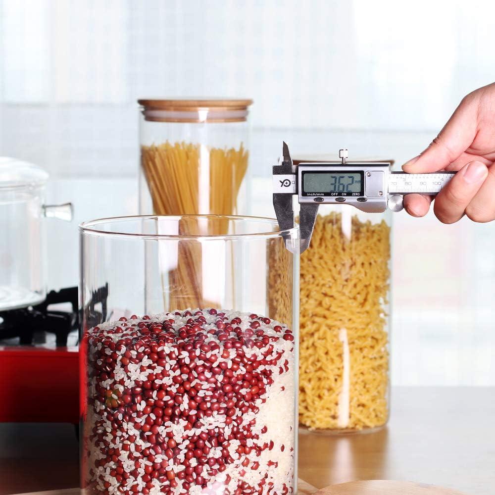 Contenedor de Almacenamiento de Alimentos Vidrio 3000ml Tapa Bambú