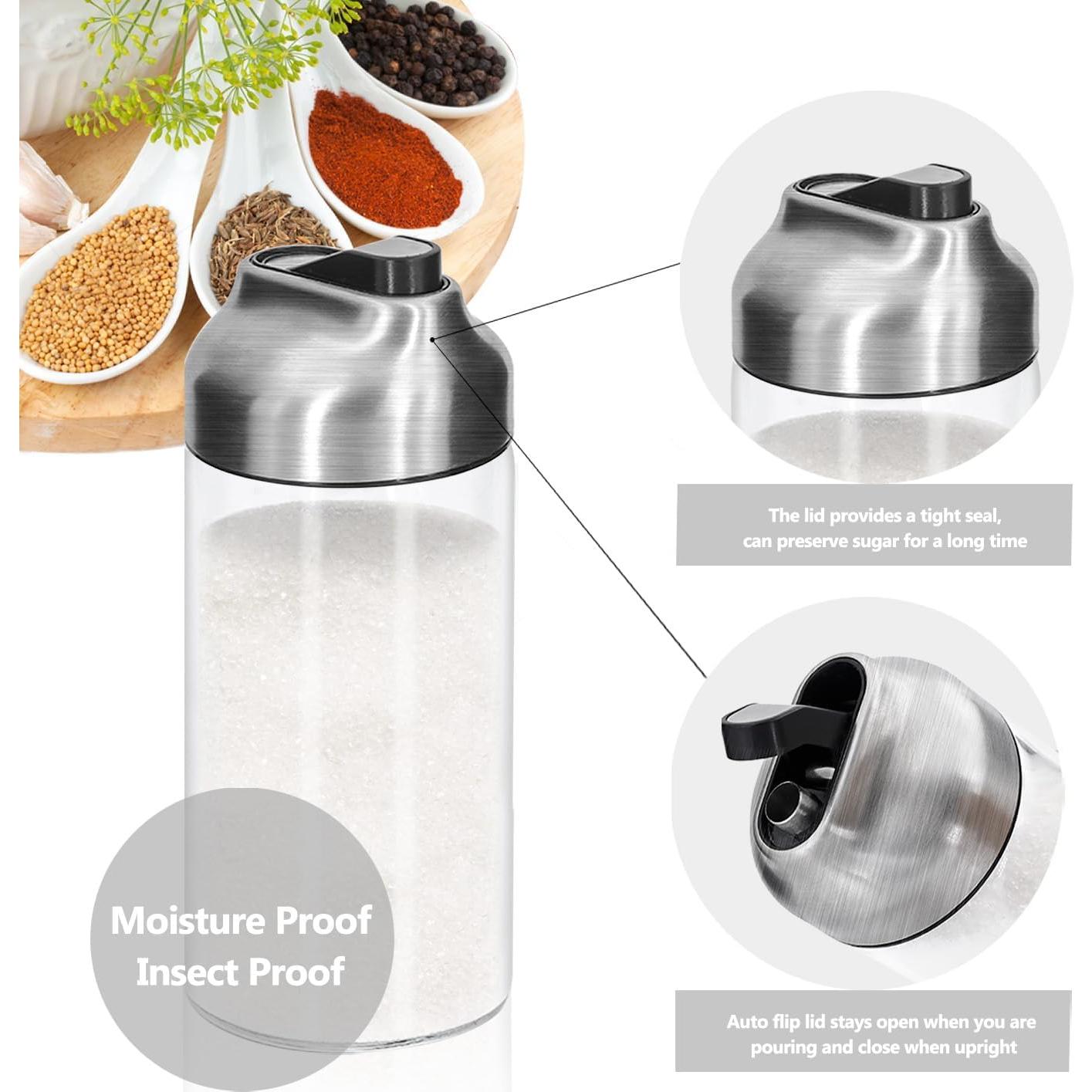 Dispensador de Azúcar de Vidrio Aelga 354 ml con Tapa Automática