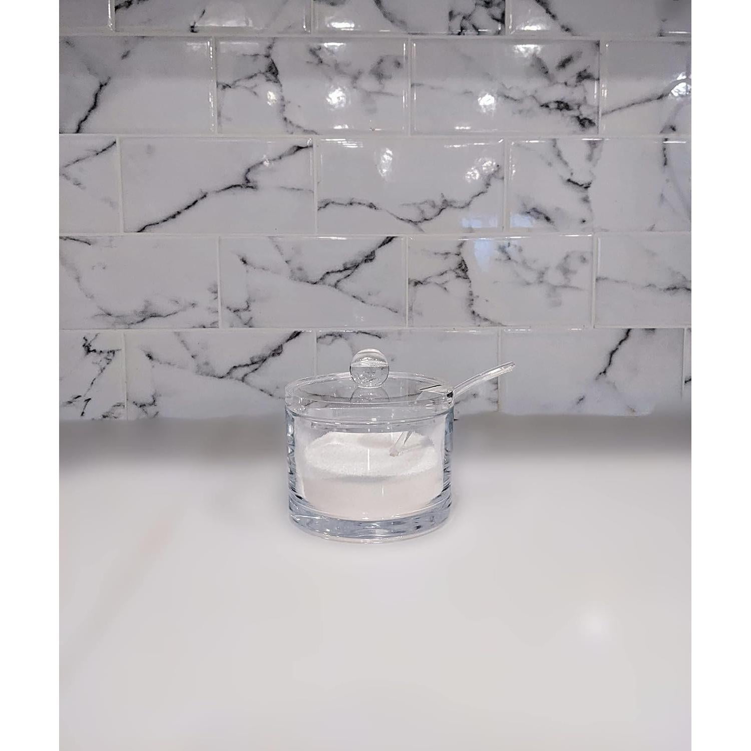 Tazón de Azúcar Acrílico J&M DESIGN 226 g con Tapa y Cuchara