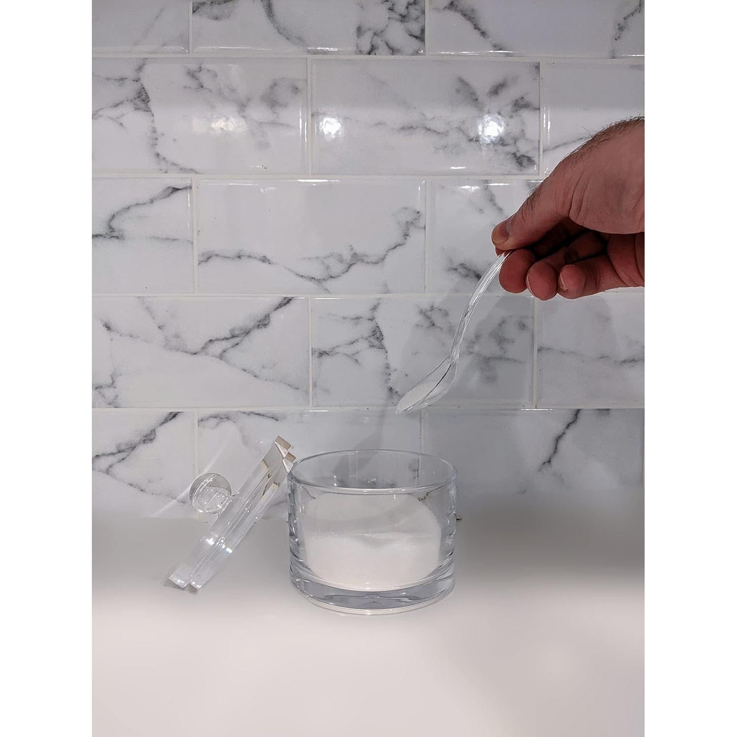 Tazón de Azúcar Acrílico J&M DESIGN 226 g con Tapa y Cuchara