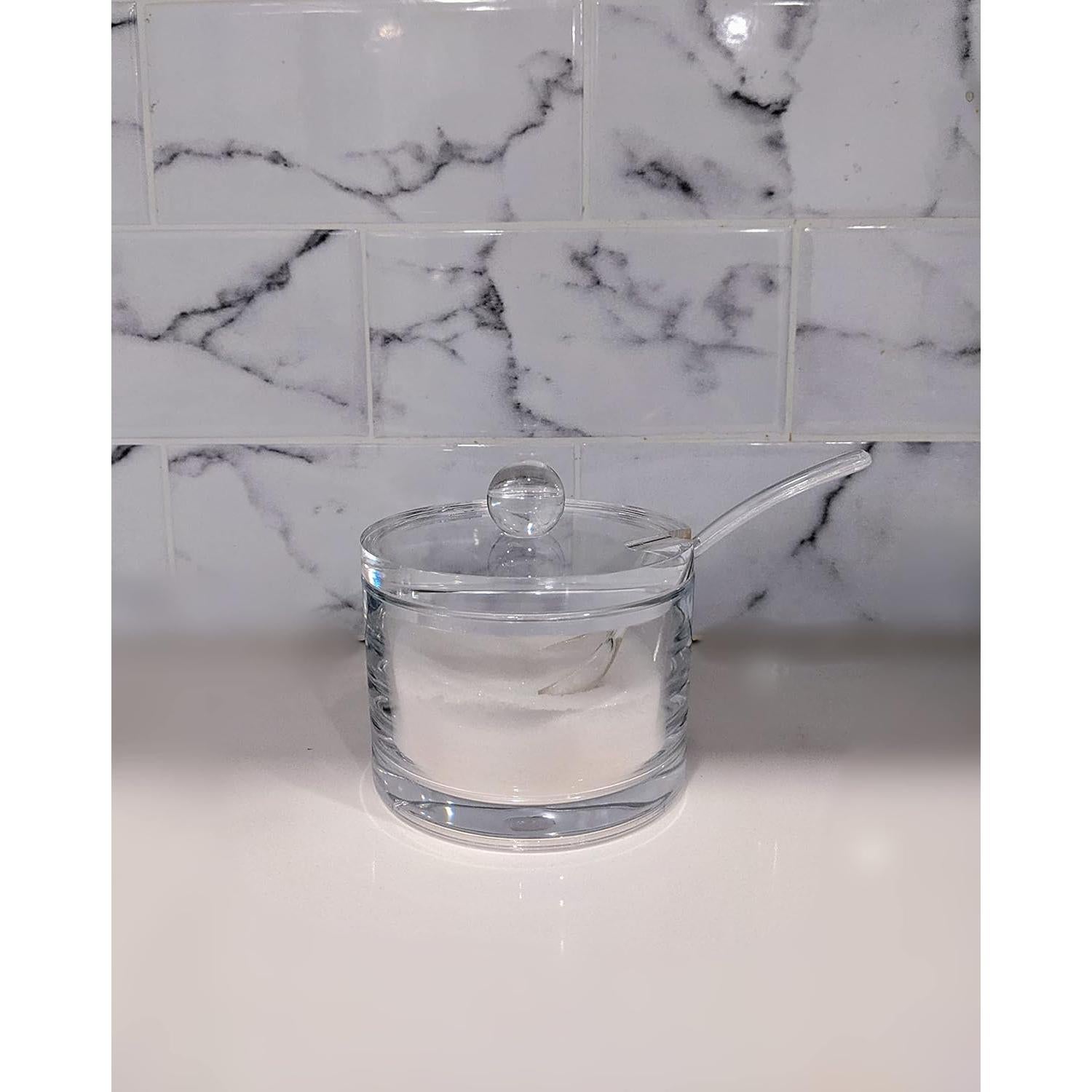 Tazón de Azúcar Acrílico J&M DESIGN 226 g con Tapa y Cuchara