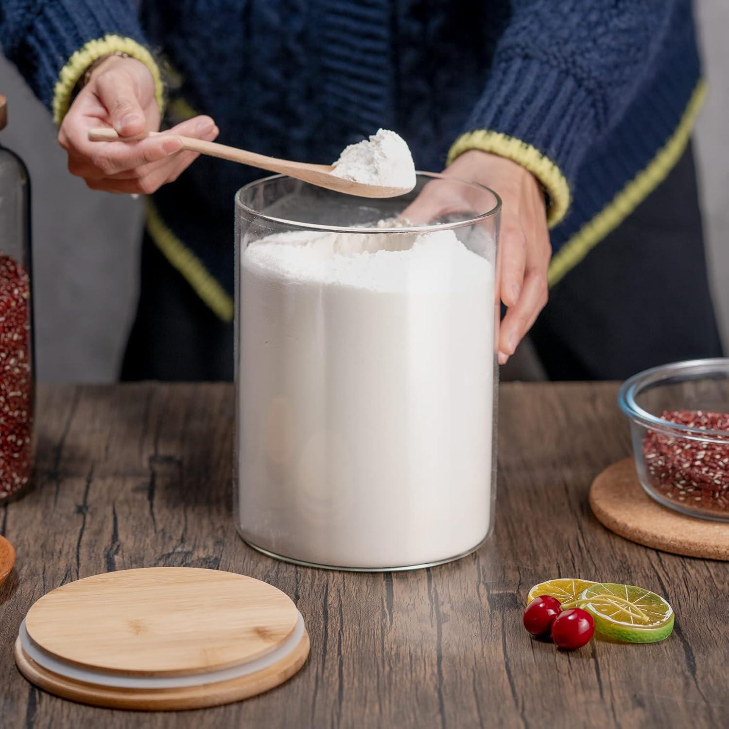 Tarros de Almacenamiento de Vidrio YUNCANG 2 Pack 3200ml