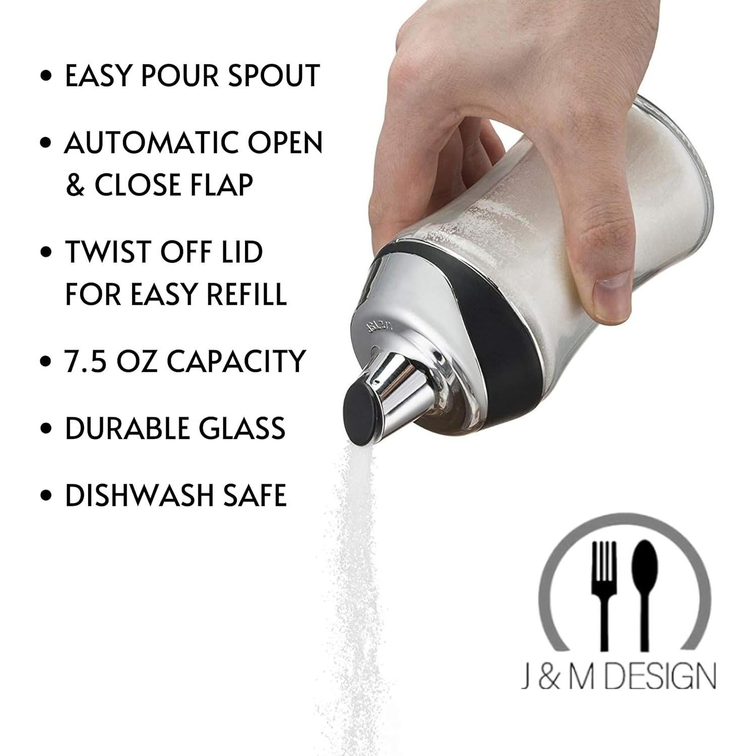 Dispensador de Azúcar J&M DESIGN 211g Vidrio y Cromo