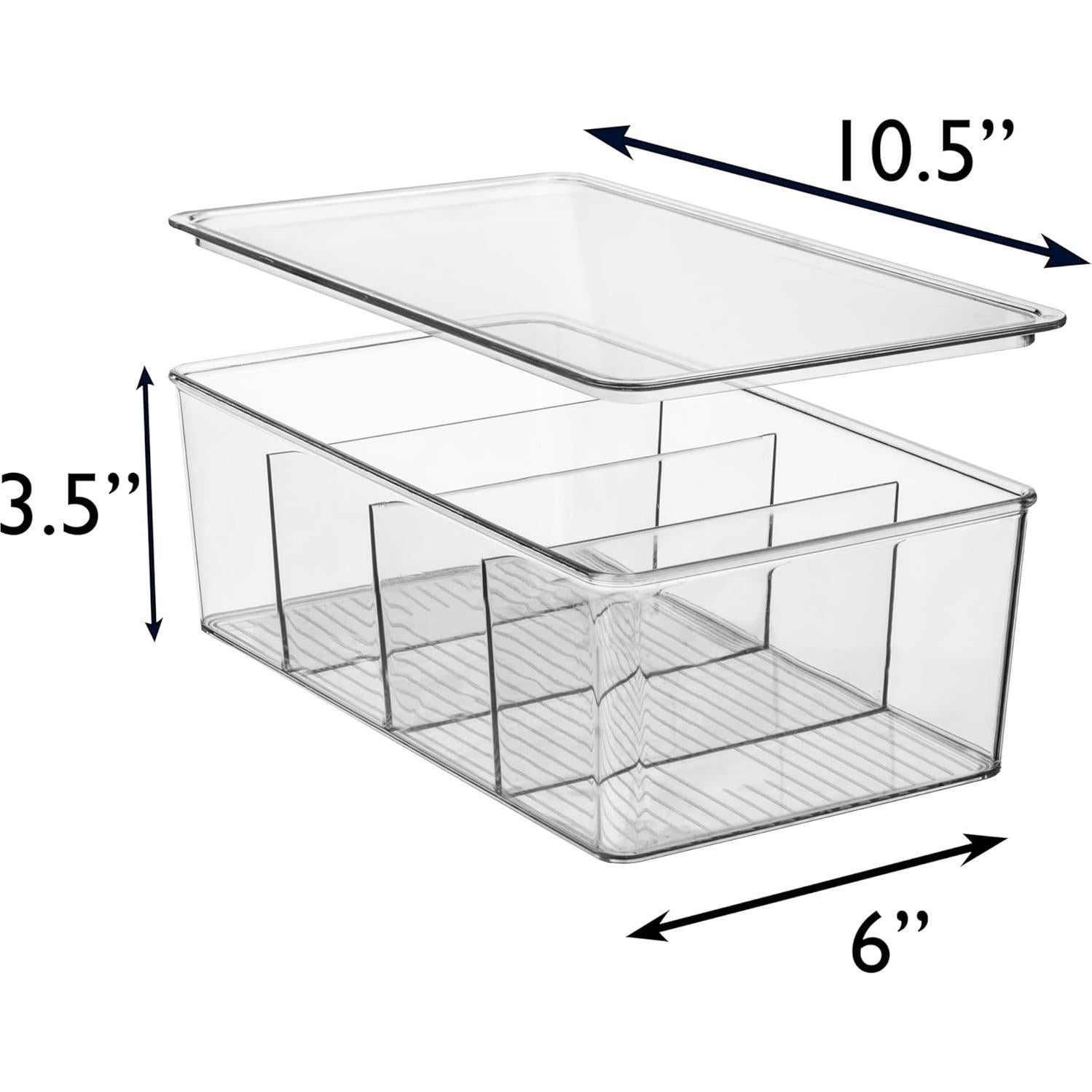 Contenedores de Plástico ClearSpace 2 Paquete con Divisores