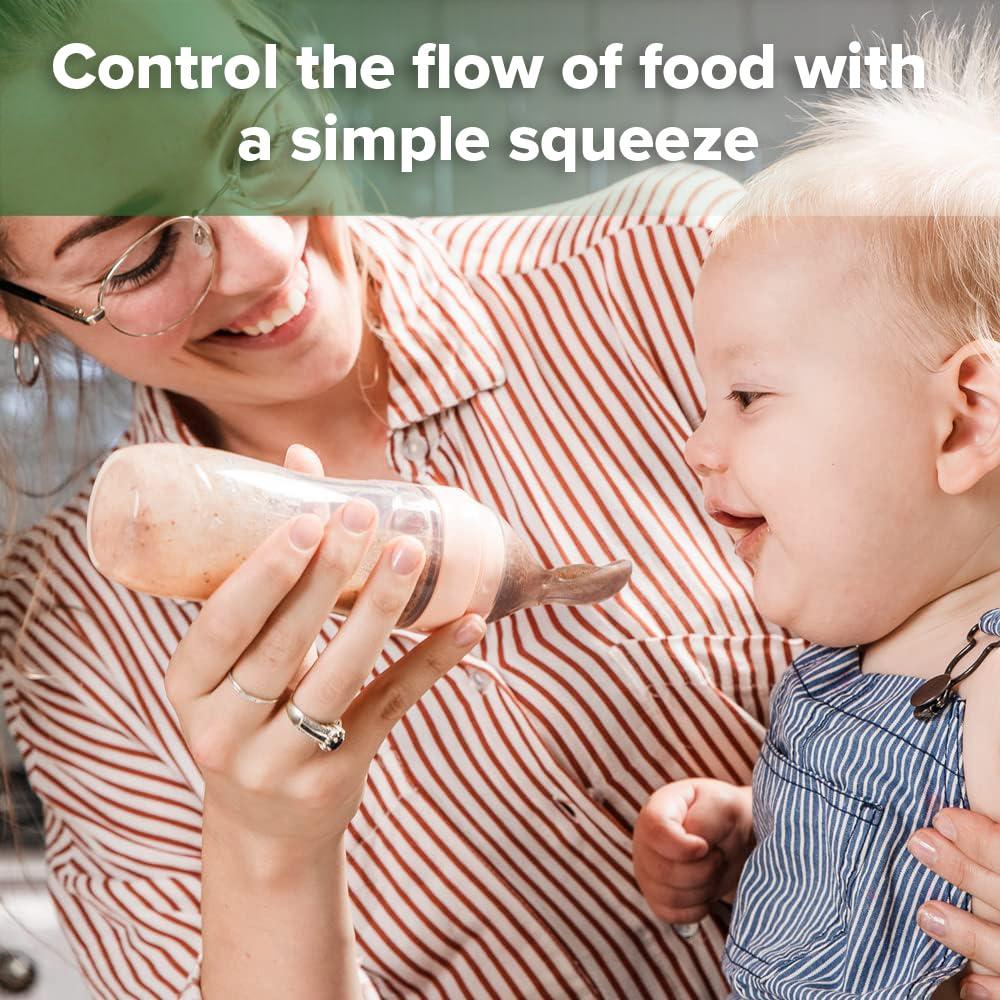 Cuchara dispensadora Haakaa 4oz silicona gris para bebés