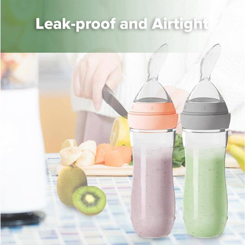 Cuchara dispensadora Haakaa 4oz silicona gris para bebés