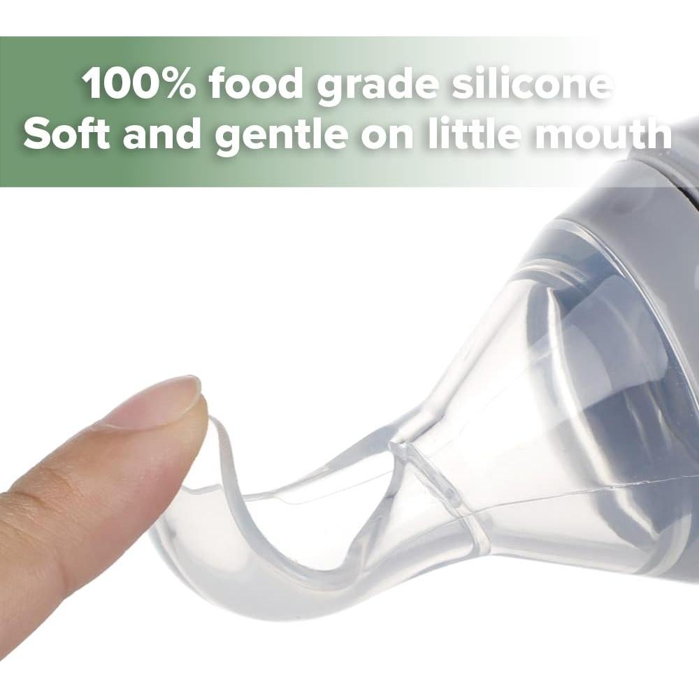 Cuchara dispensadora Haakaa 4oz silicona gris para bebés