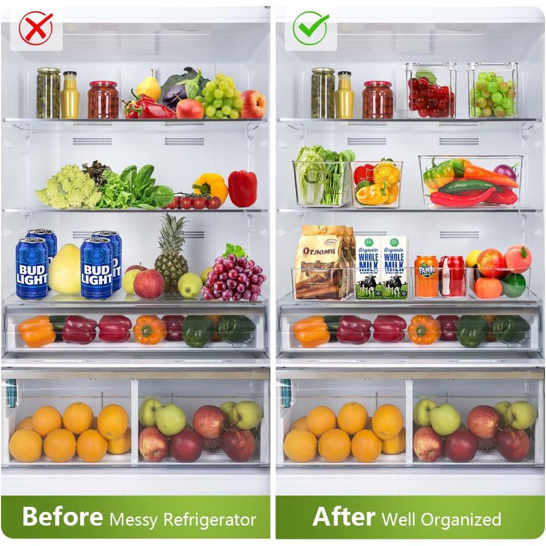 Juego de 10 Organizadores de Alimentos YKIOKE - Plástico Transparente