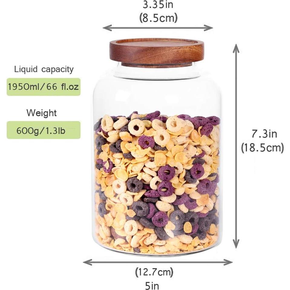 Tarros de Almacenamiento de Vidrio Leaves and Trees 2 Piezas
