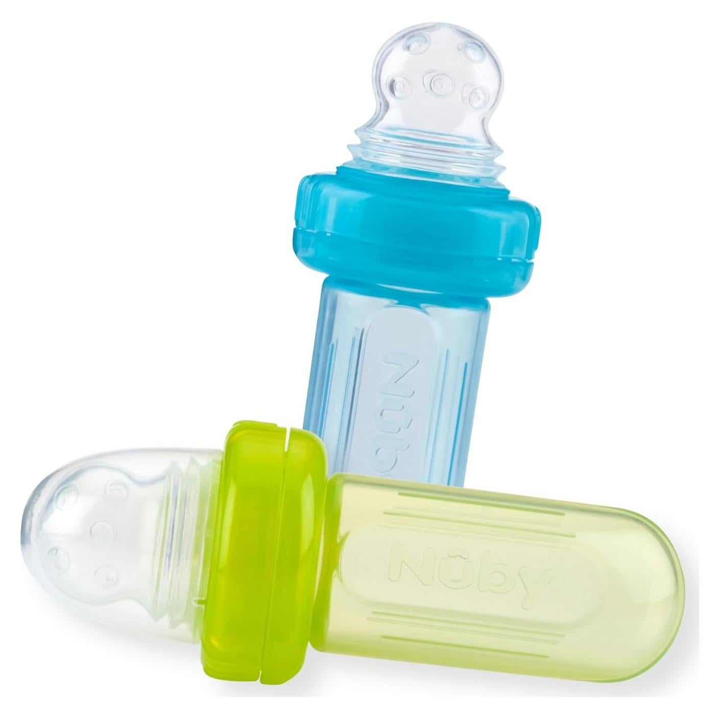 Nuby Dispensador de Comida Silicona 2pk Aqua Verde 90ml