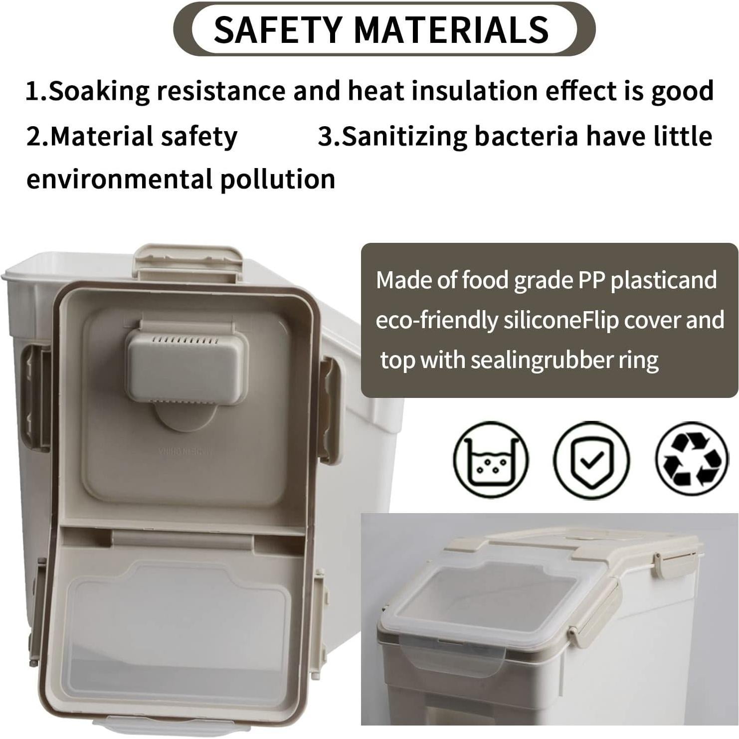 Contenedor Hermético AnRui 25lb para Alimentos y Mascotas