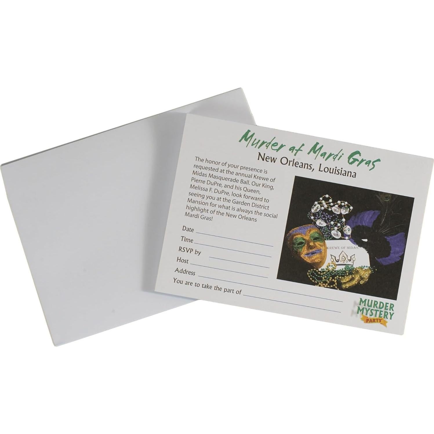 Juego de Misterio de Asesinato Mardi Gras - 8 Jugadores