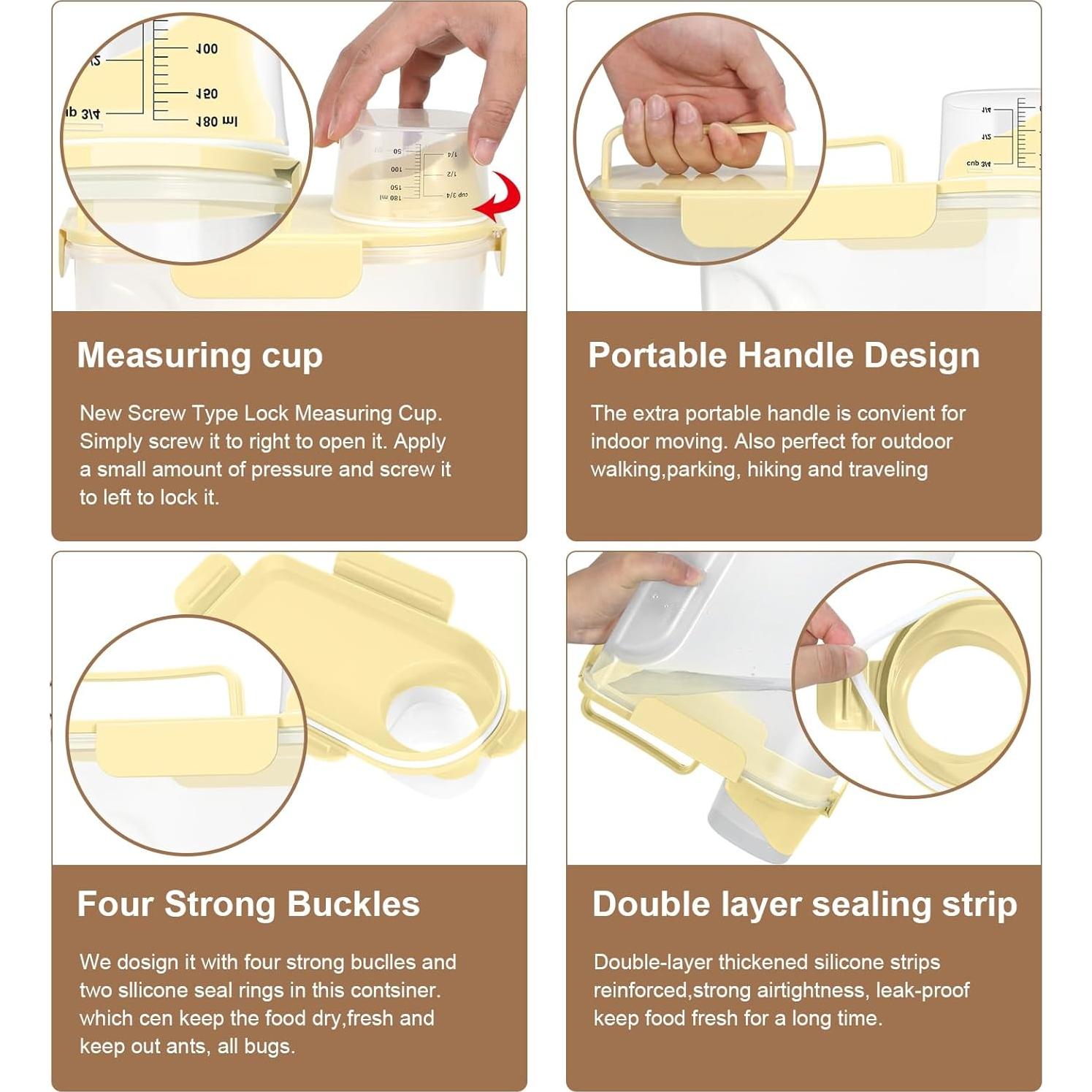 Contenedor de Alimentos Hermético LEAWALK 5L Amarillo