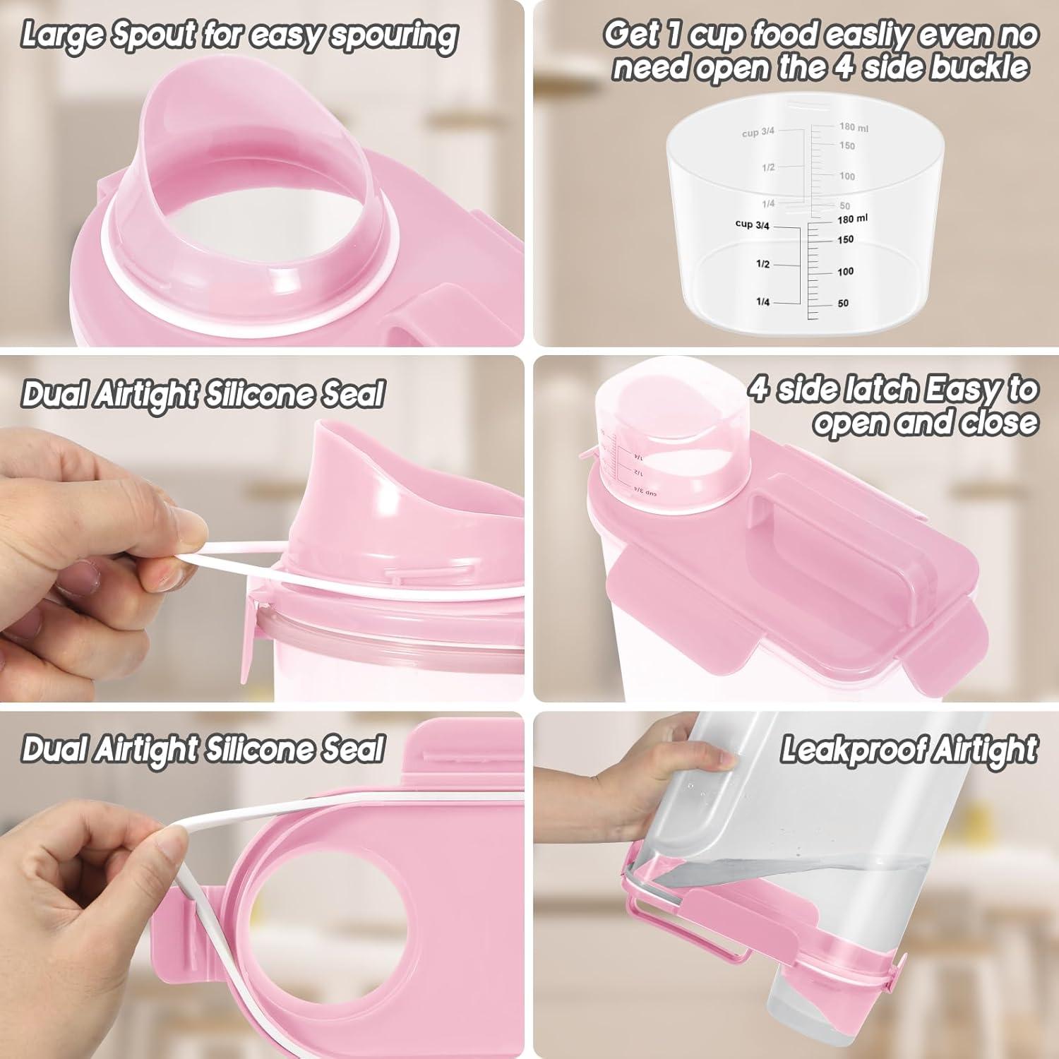 Contenedor de Almacenamiento Hermético 5L LEAWALK Rosa Claro