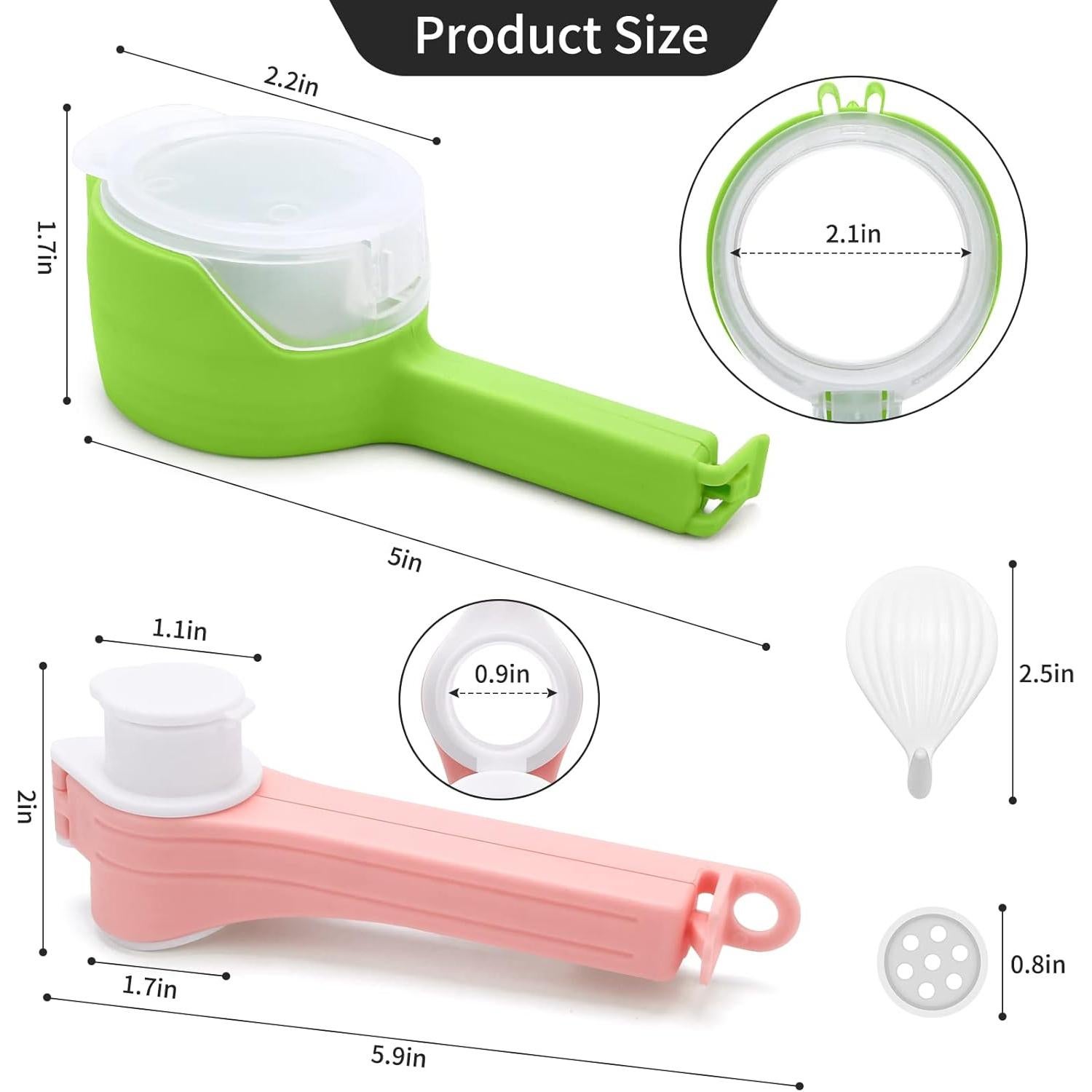 6 Clips de Sellado de Alimentos DEFORAGE - 2 Grandes + 4 Pequeños