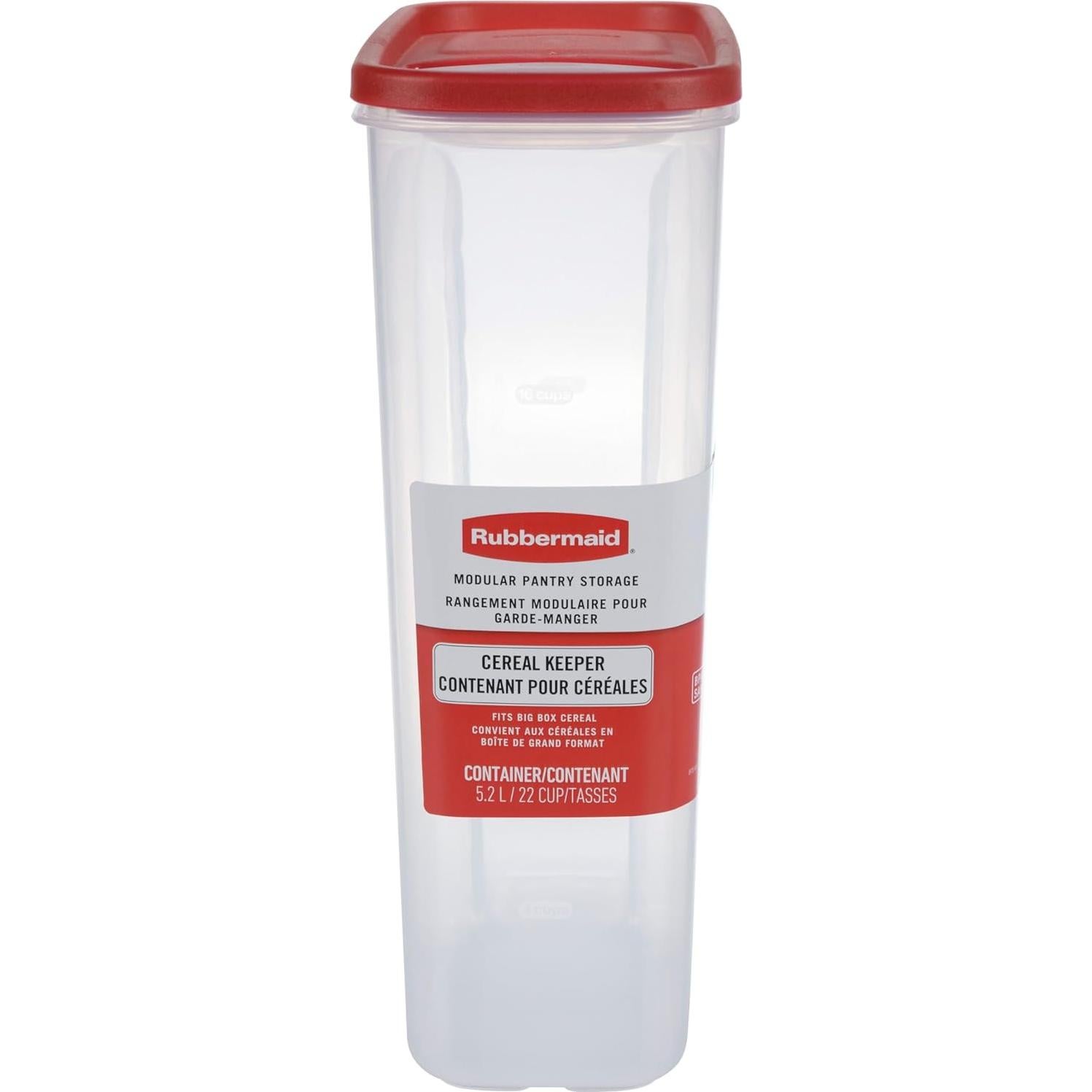Contenedor Modular de Cereal Rubbermaid 22 Tazas Rojo