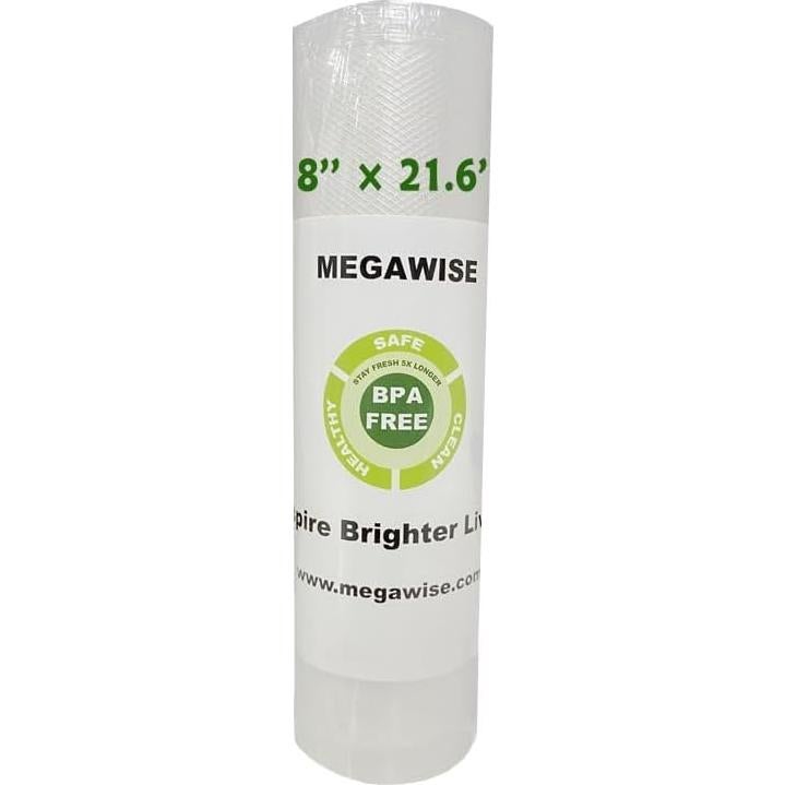 Bolsas de Sellado al Vacío Megawise 20cm x 6.6m Sin BPA