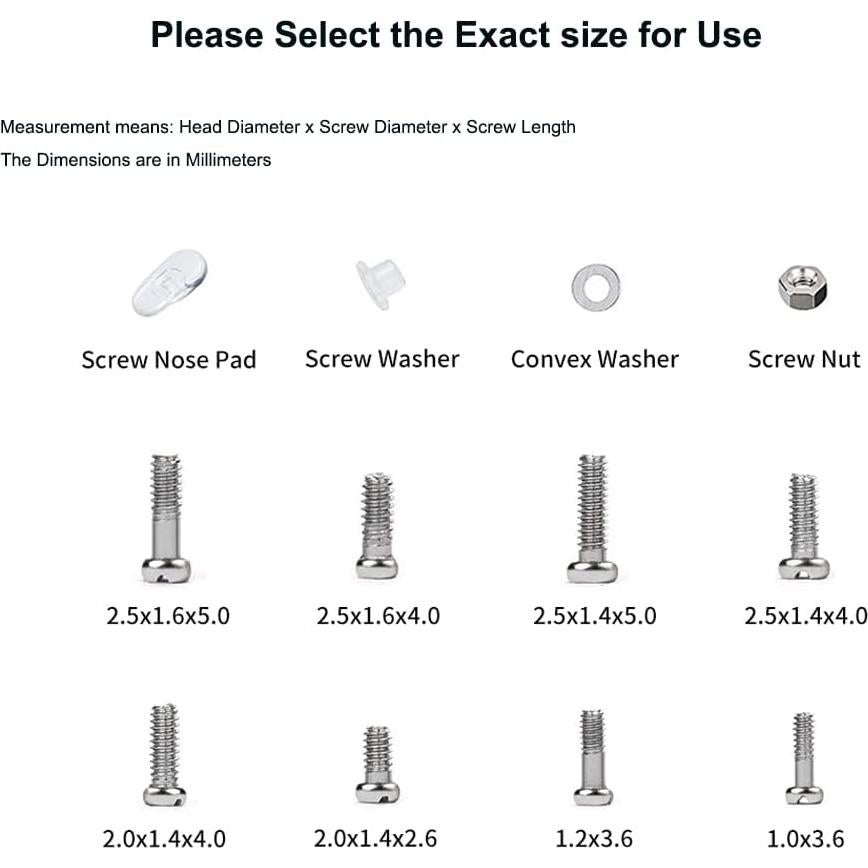 Kit de Reparación de Gafas Weico 1100 Piezas con Destornillador