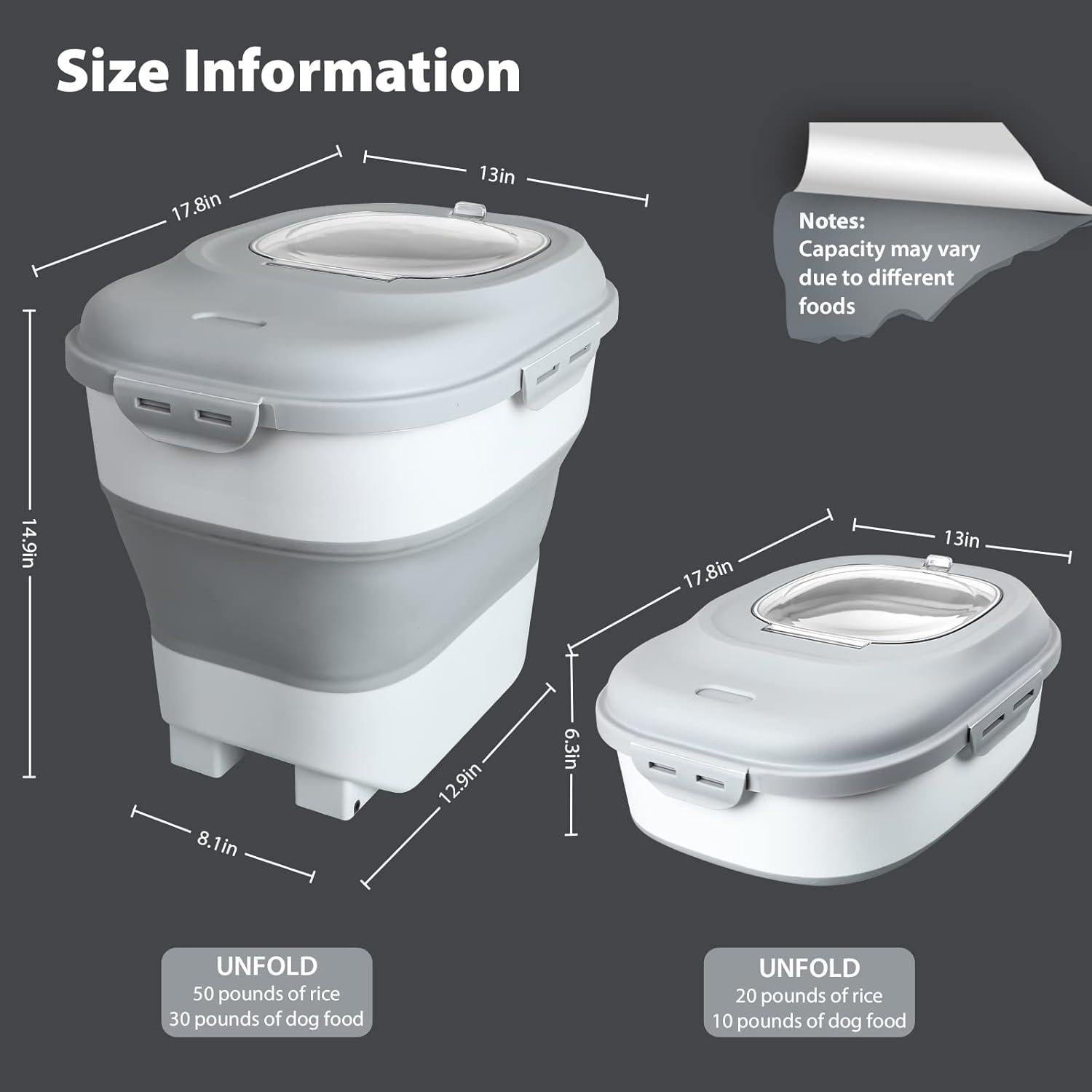 Contenedor de Almacenamiento Hermético Viretec 30 kg Blanco