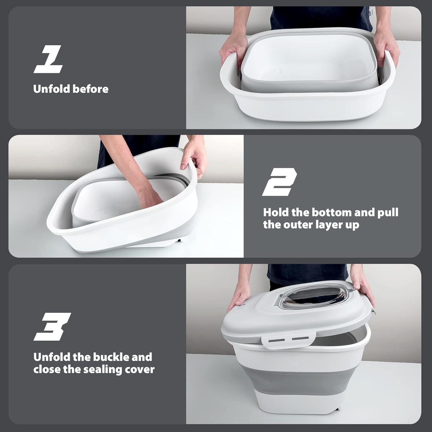 Contenedor de Almacenamiento Hermético Viretec 30 kg Blanco