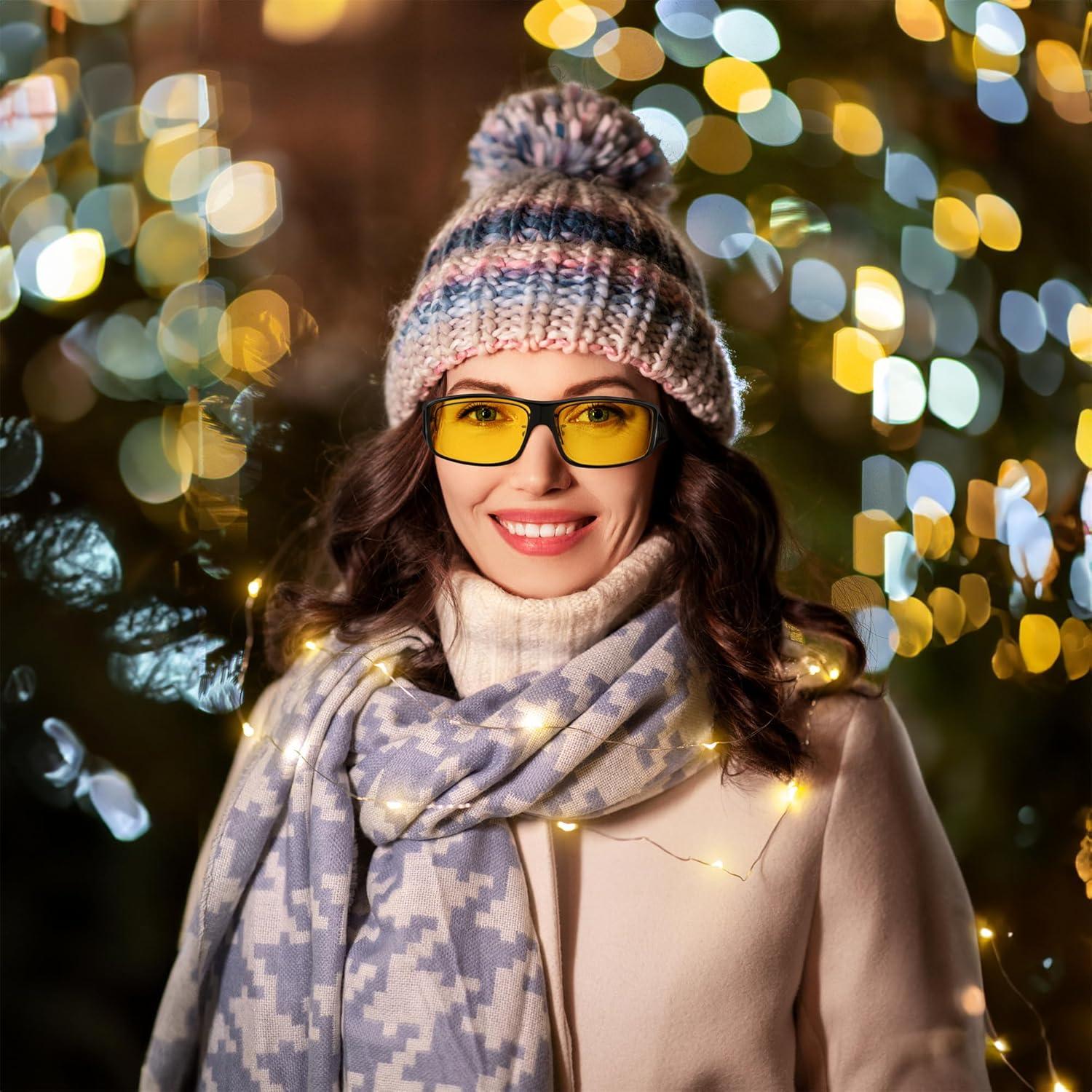 Gafas de Conducción Nocturna FEISEDY Amarillas Polarizadas