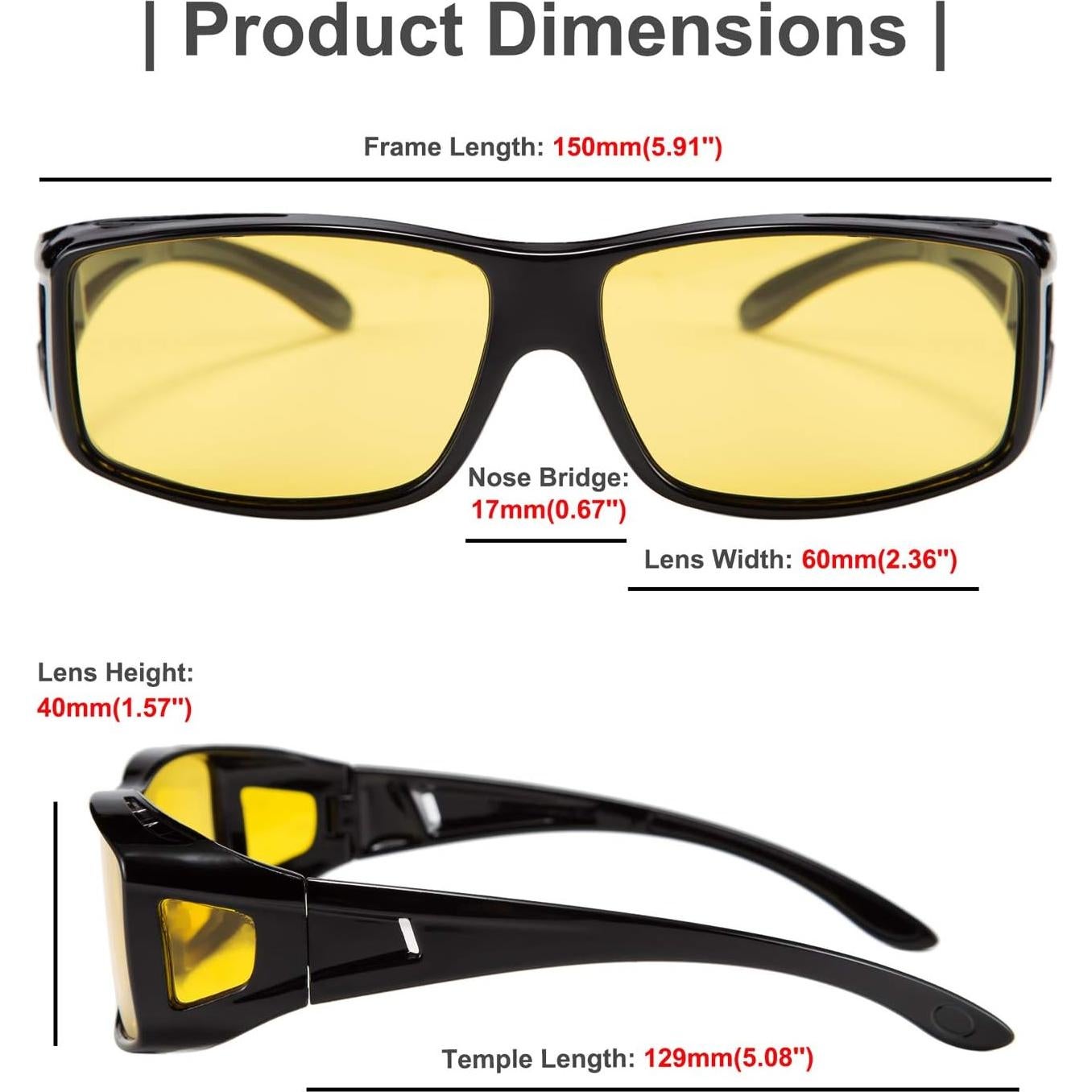 Gafas de Conducción Nocturna FEISEDY Amarillas Polarizadas