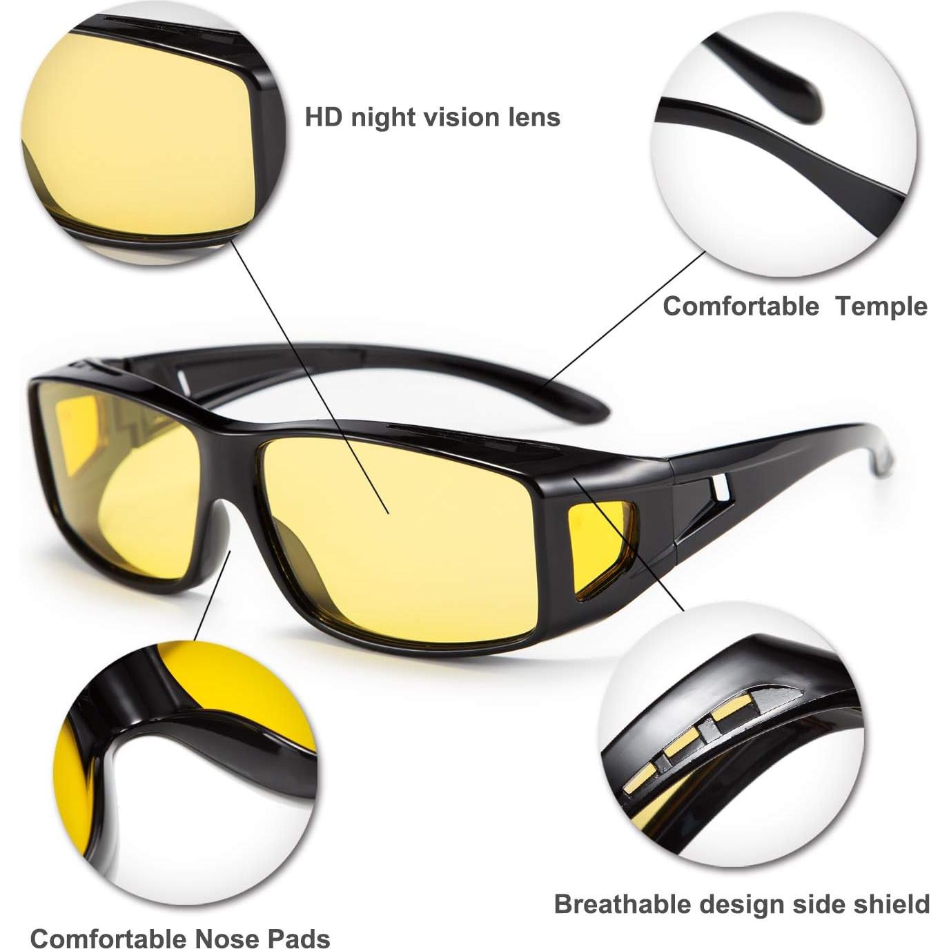 Gafas de Conducción Nocturna FEISEDY Amarillas Polarizadas