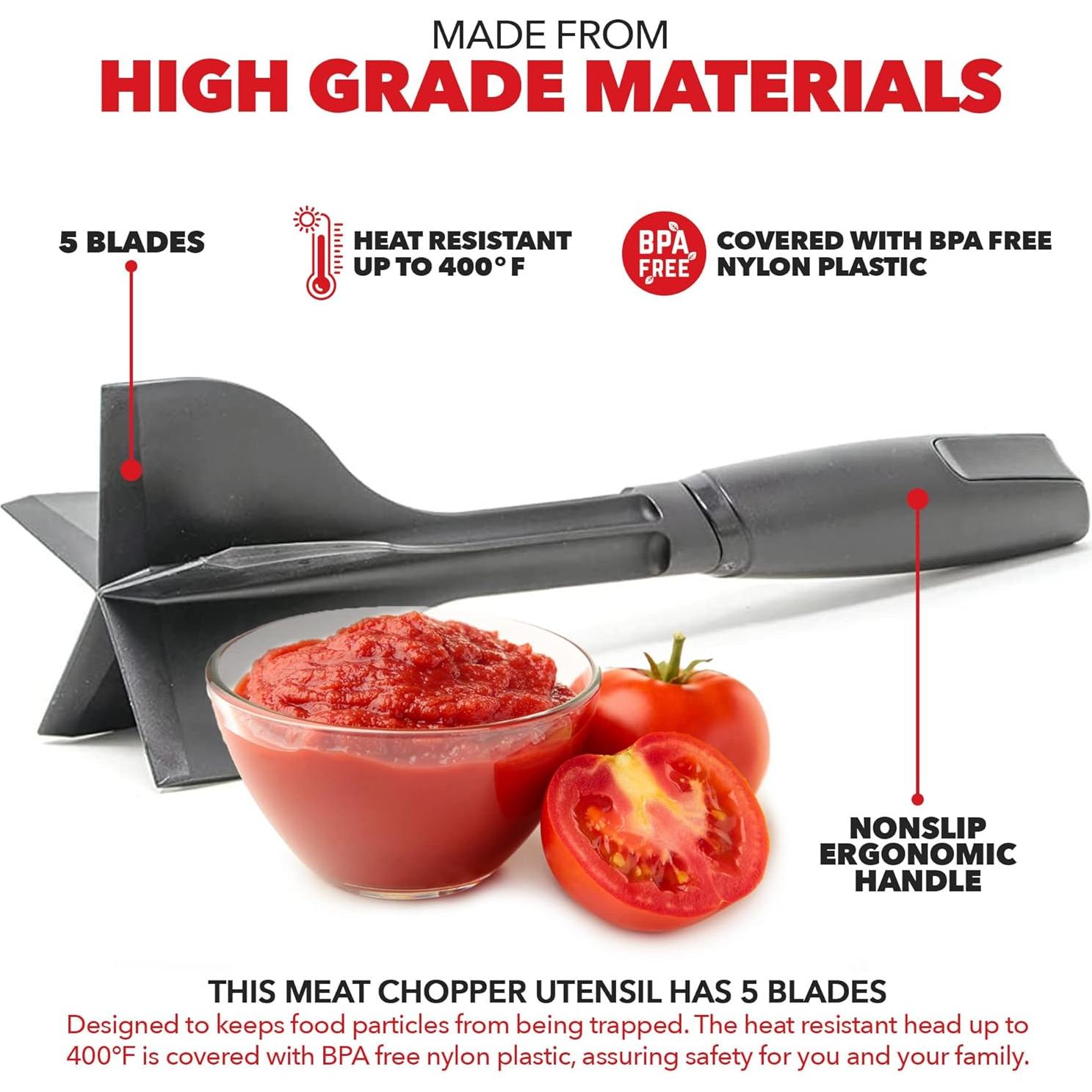 Picador de Carne Manual Exultimate - Utensilio Antiadherente 25.4 cm