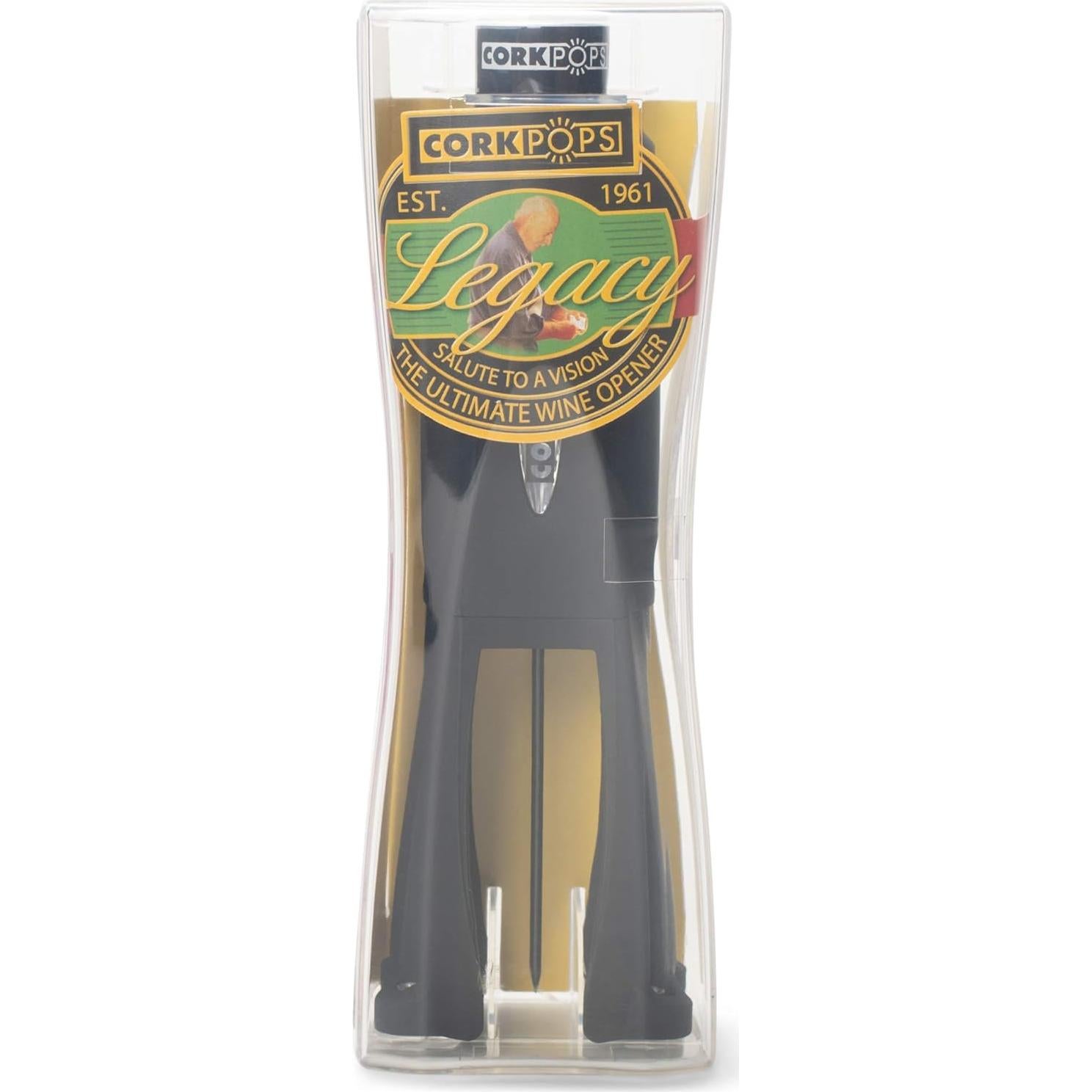 Abridor de Vino Cork Pops Legacy con Cortador Negro
