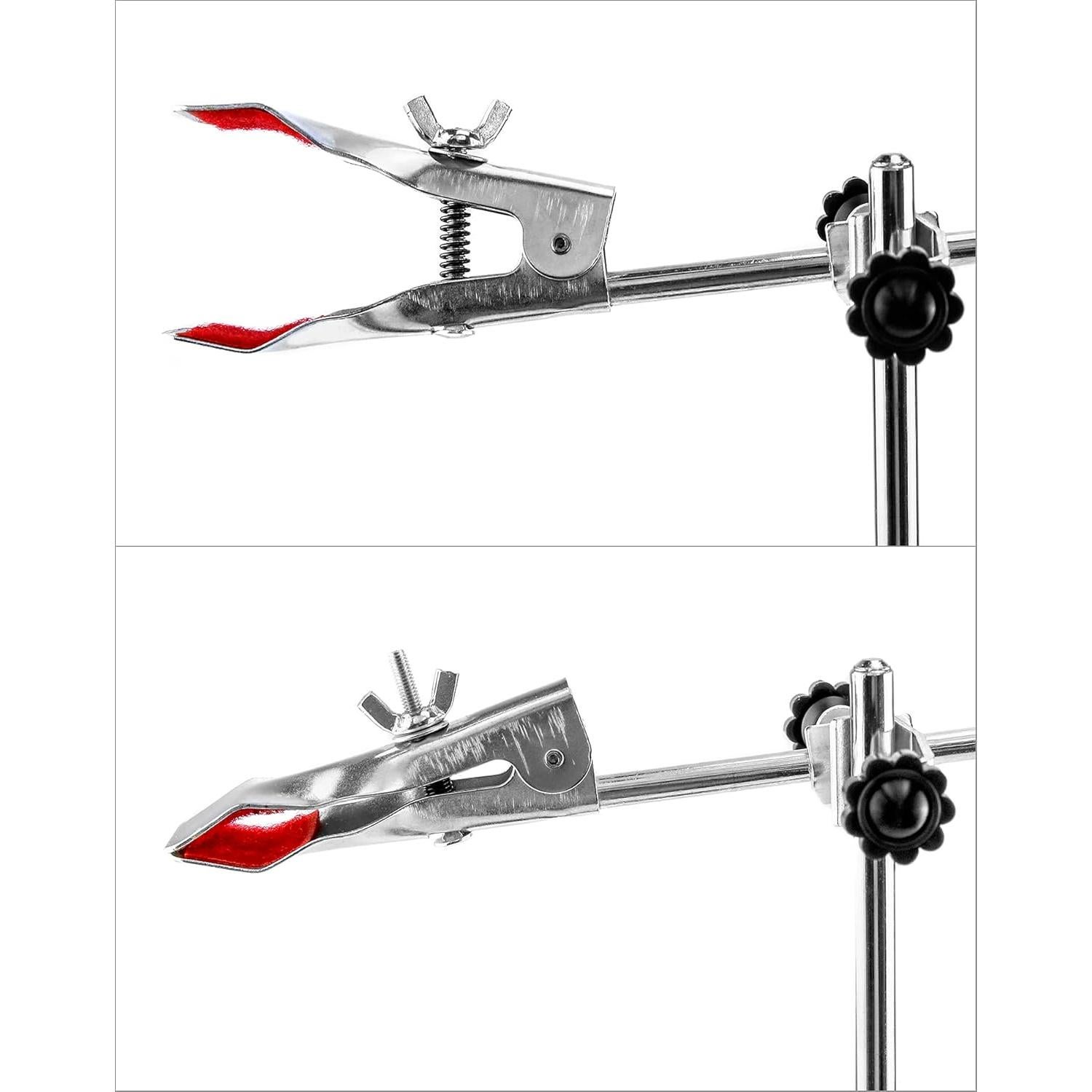 QWORK Soporte de Laboratorio 2 Piezas Acero 40,64 cm