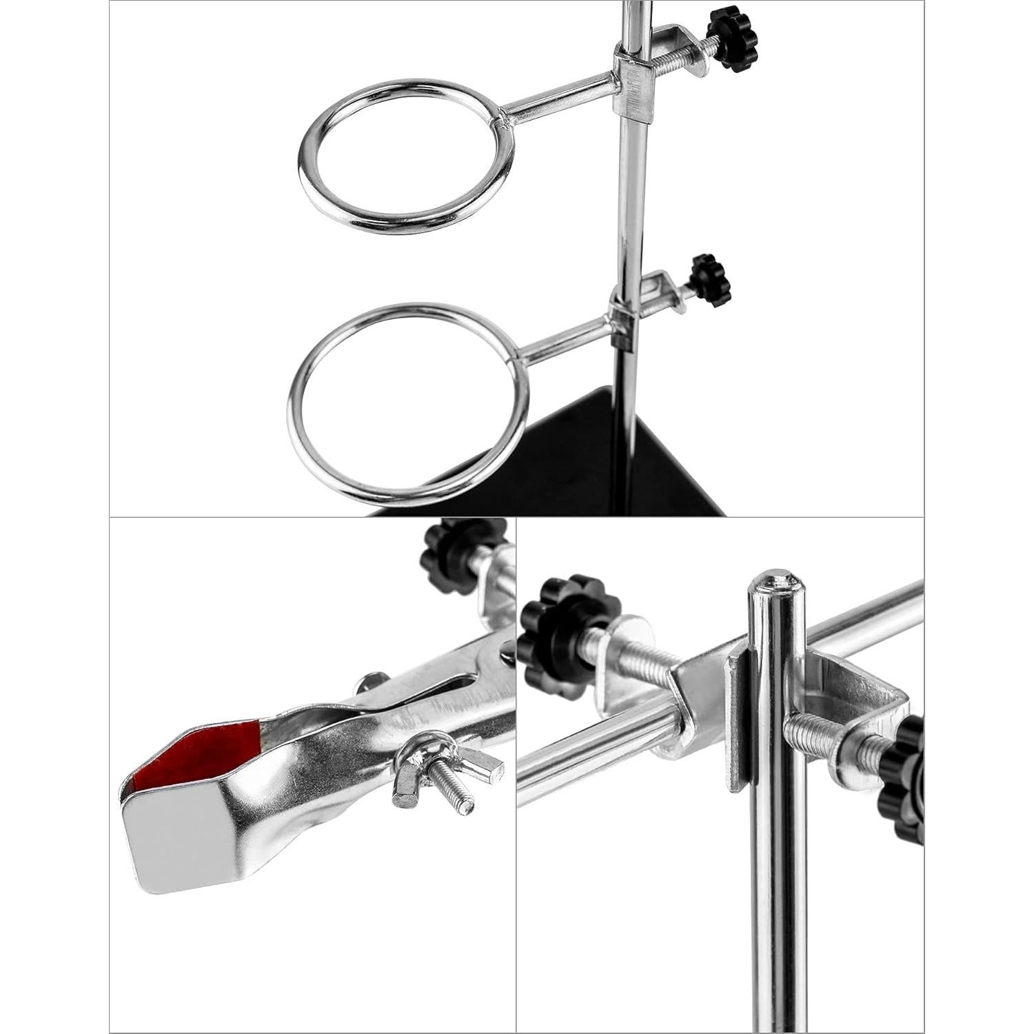 QWORK Soporte de Laboratorio 2 Piezas Acero 40,64 cm