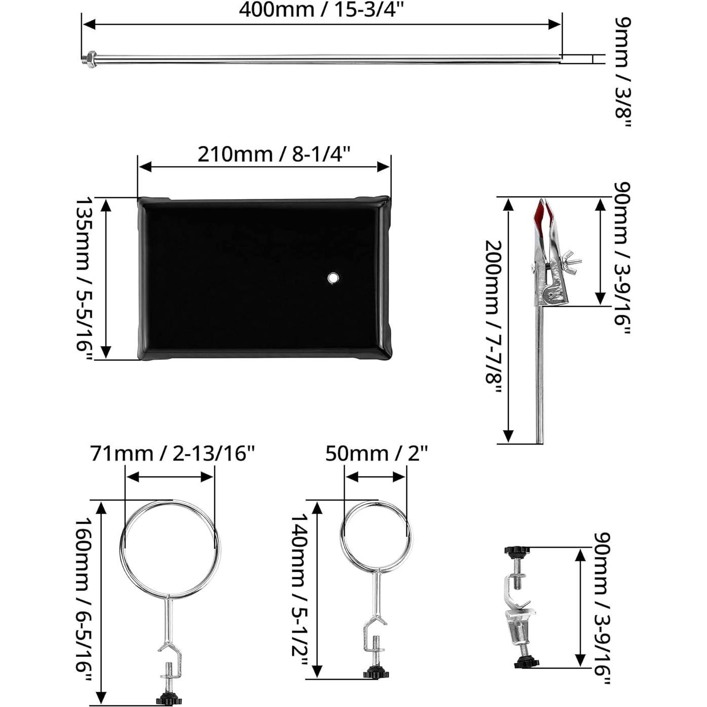 QWORK Soporte de Laboratorio 2 Piezas Acero 40,64 cm
